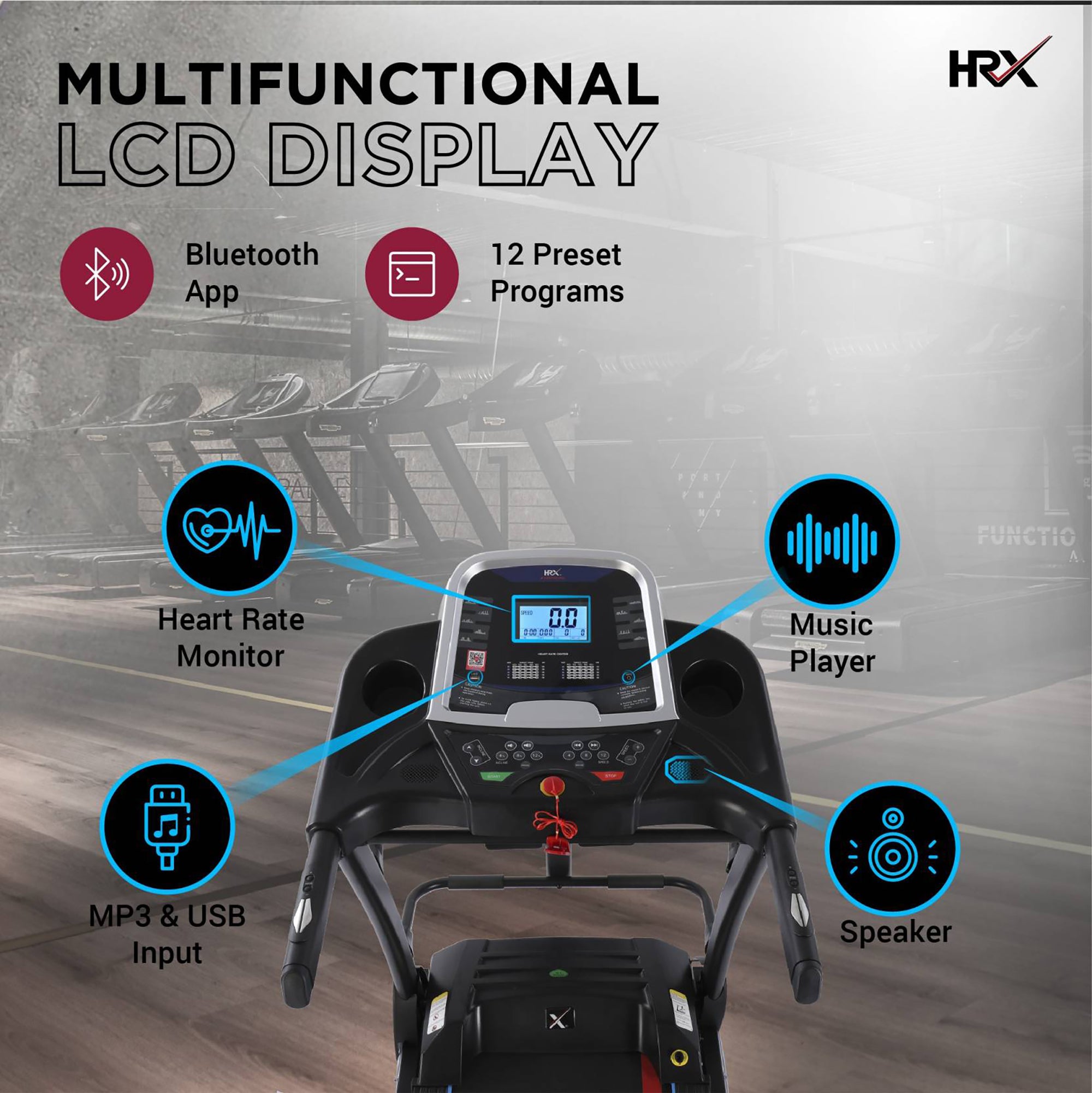 Reach HRX RUNNER A2 Pro - Black Folding Treadmill for Compact Spaces