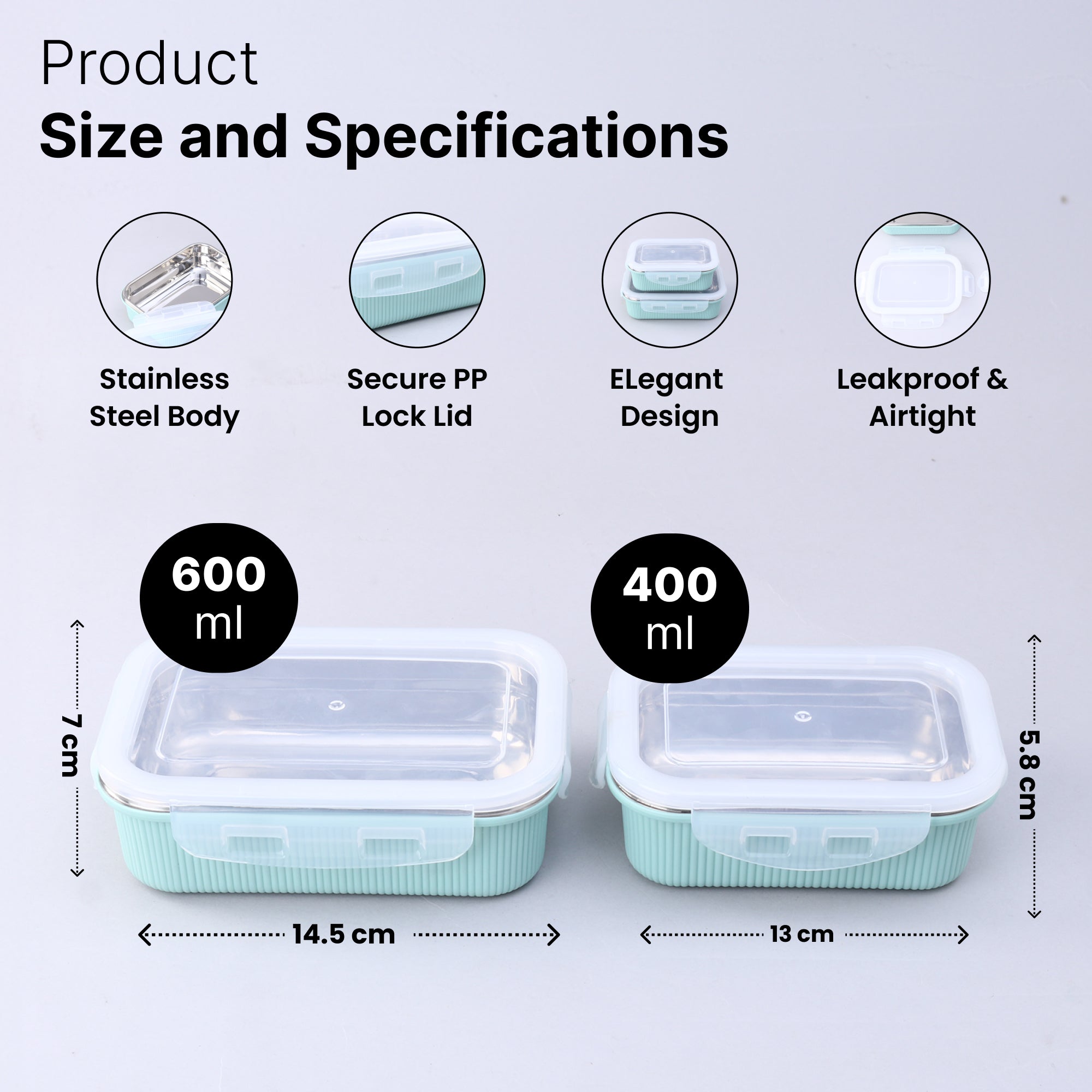 UMAI Airtight Leak Proof Lunch Box - Travel Friendly Design