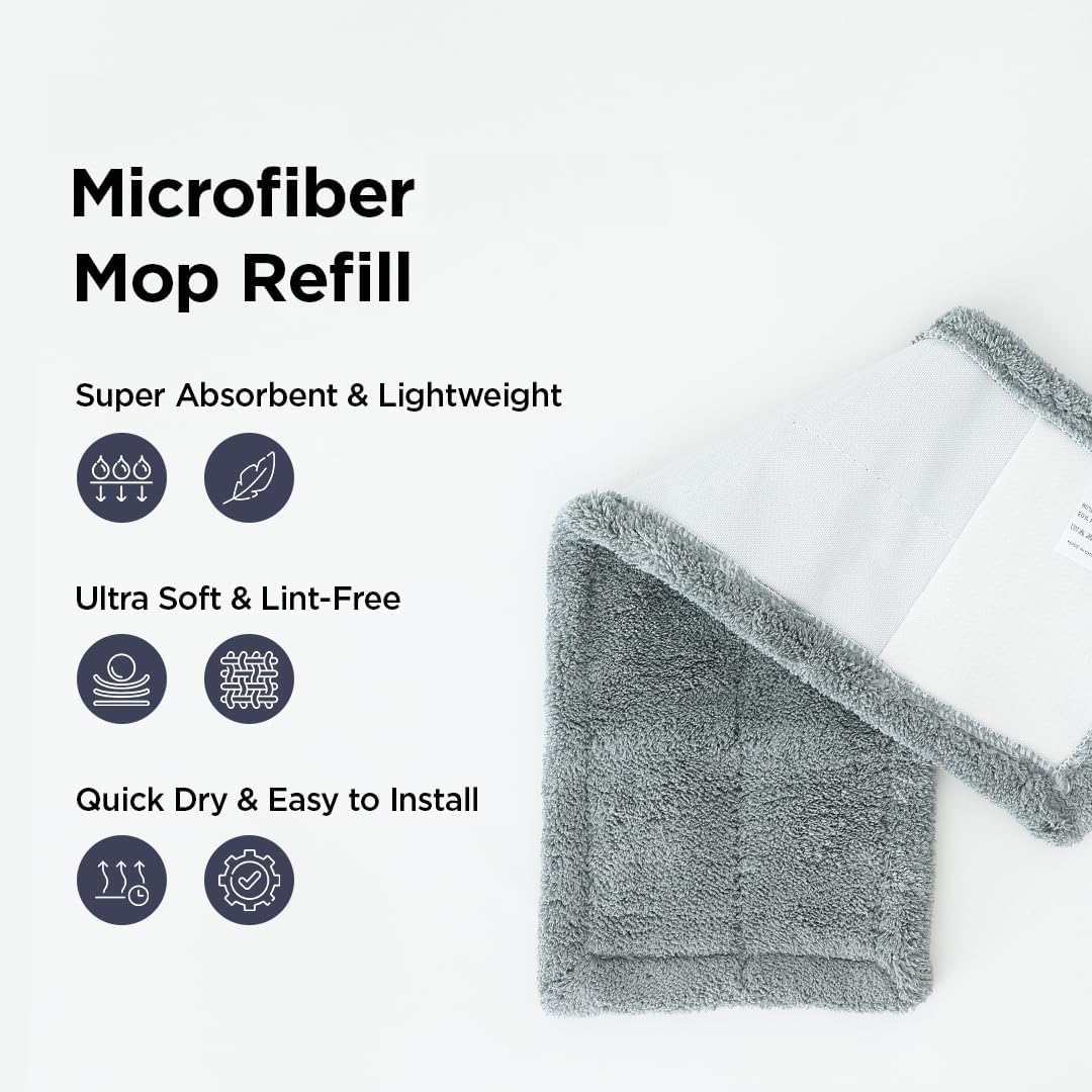 Kuber Microfiber Mop Refill Pad - Ideal for tile cleaning