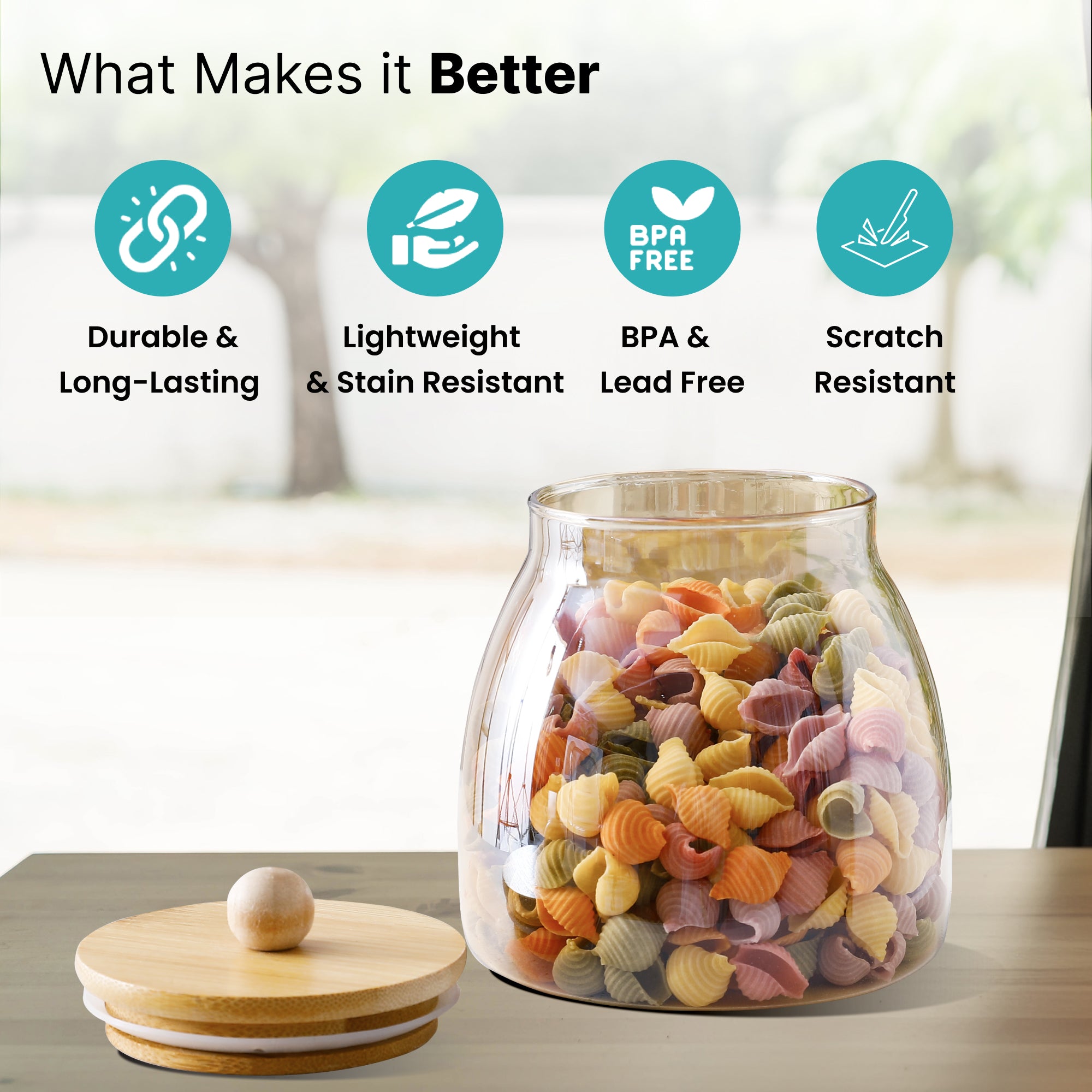 The Better Home multifunctional glass jar - kitchen organizer