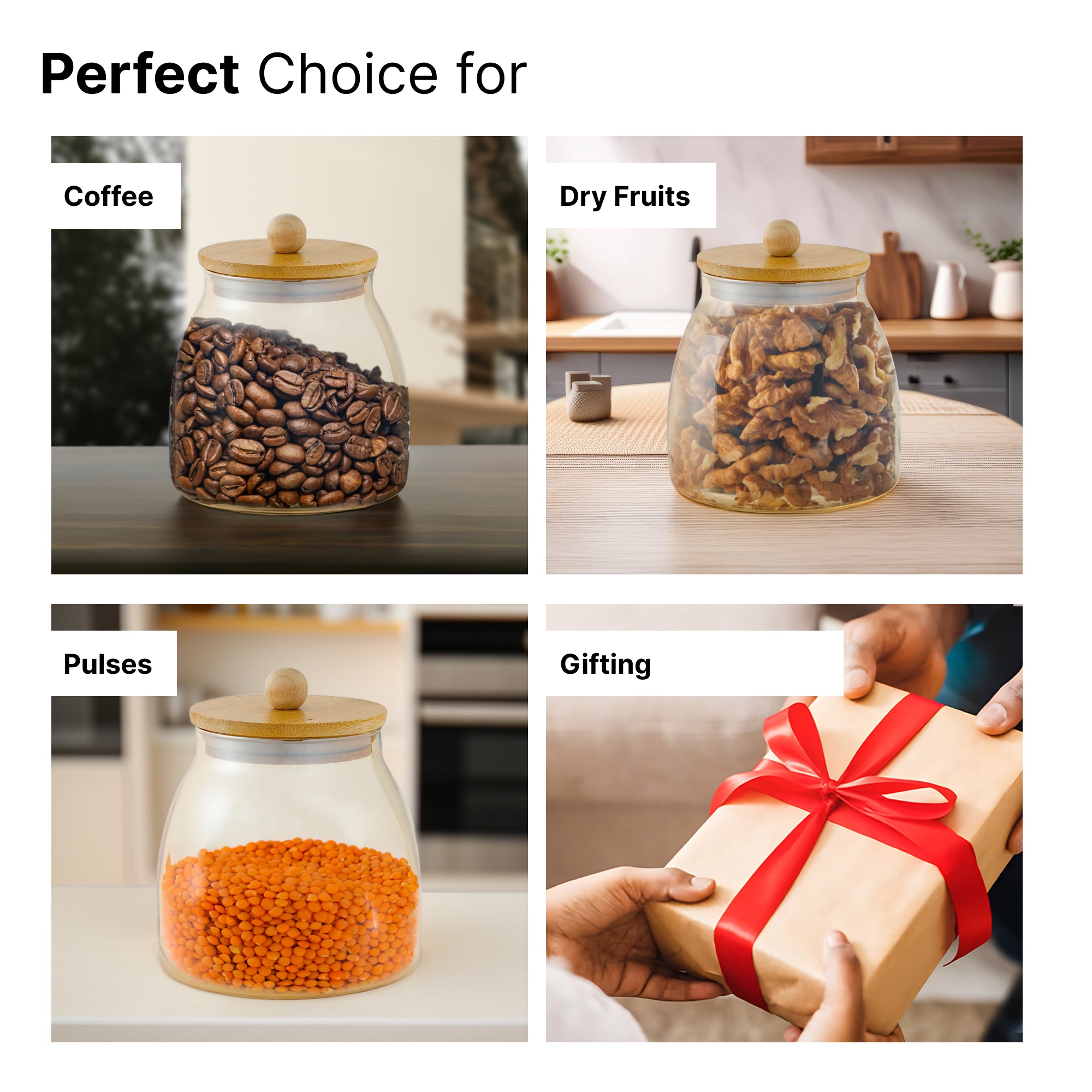The Better Home amber glass jar - dry fruit holder