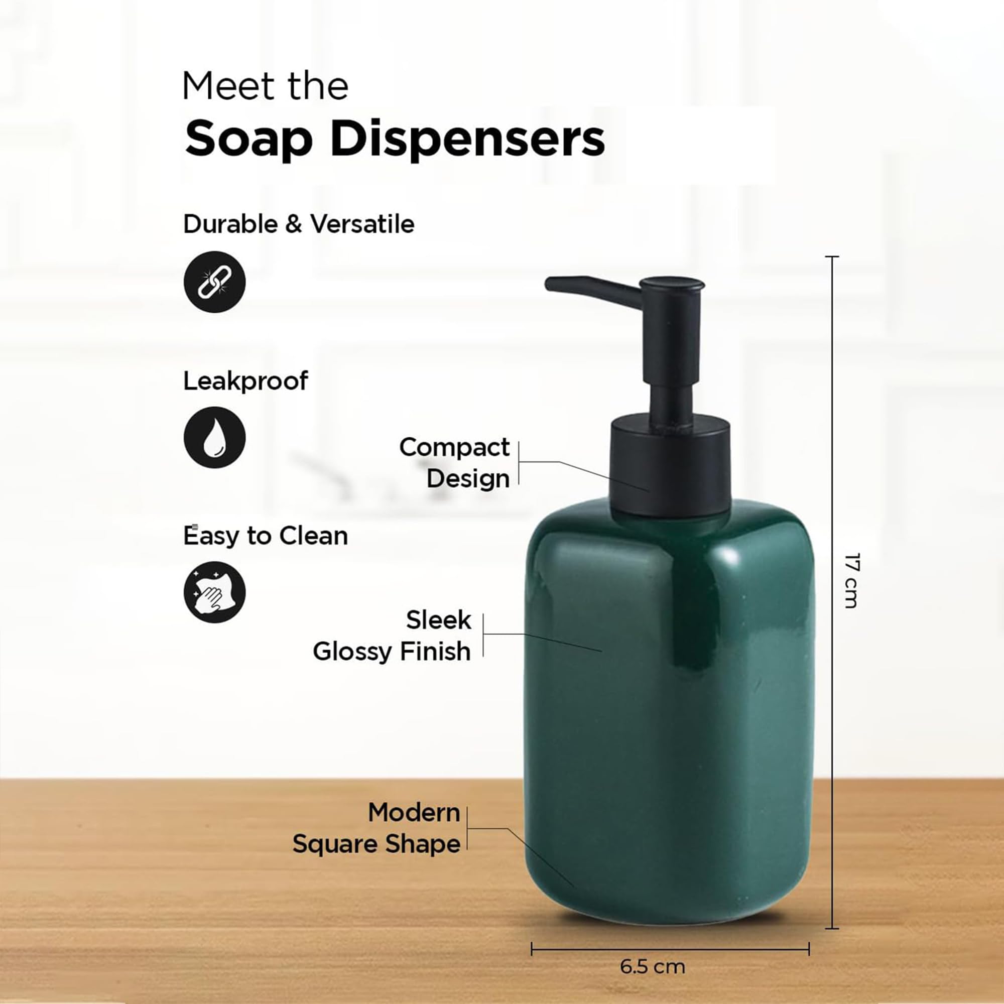 Kuber Industries green soap dispenser - versatile for home