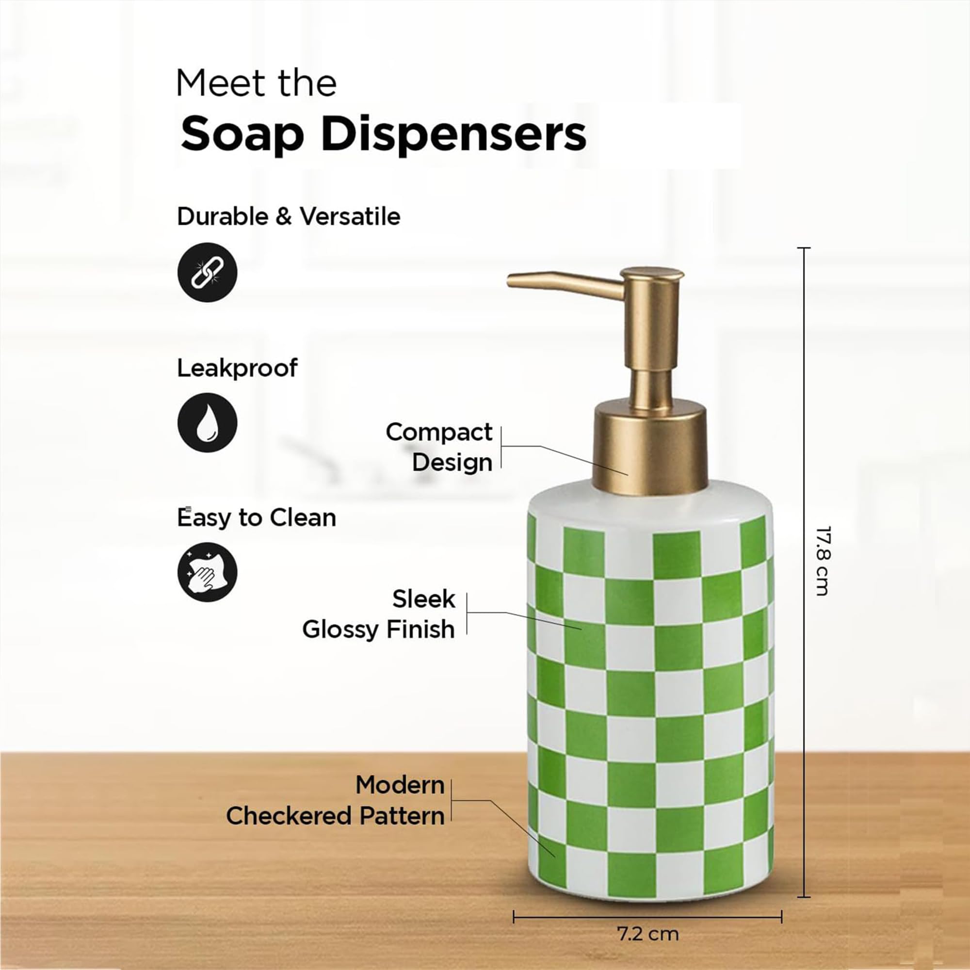 Kuber Ceramic Liquid Soap Dispenser - Office use
