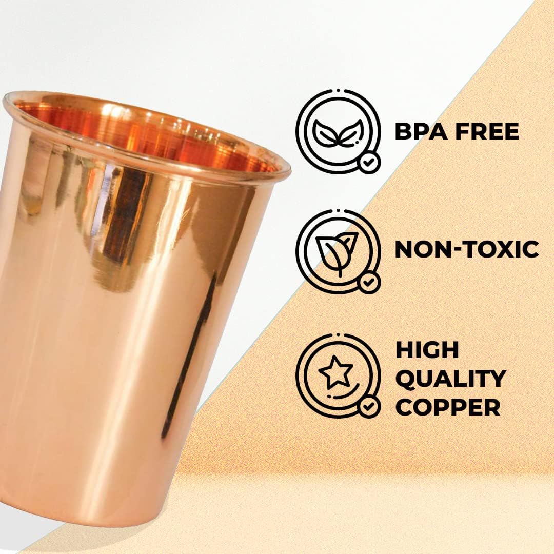 Kuber Industries Copper Glass - Daily Hydration