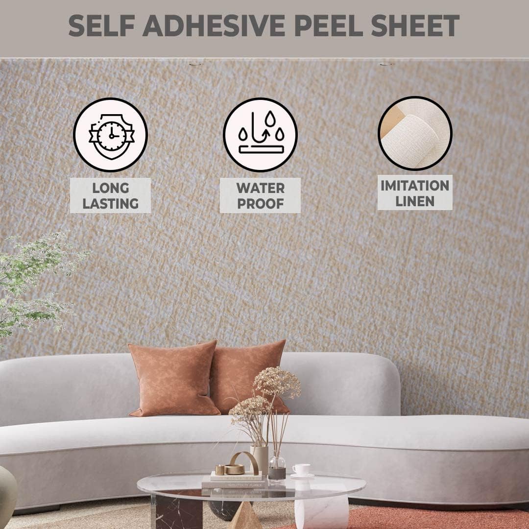 Kuber Imitation Linen Wallpaper - Stylish Bedroom Design