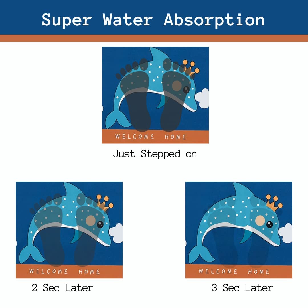 Kuber Industries Dolphin Floor Mat - Super absorbent feature