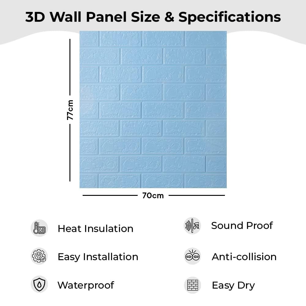 Kuber Industries Foam Brick Wallpaper - Bedroom Upgrade
