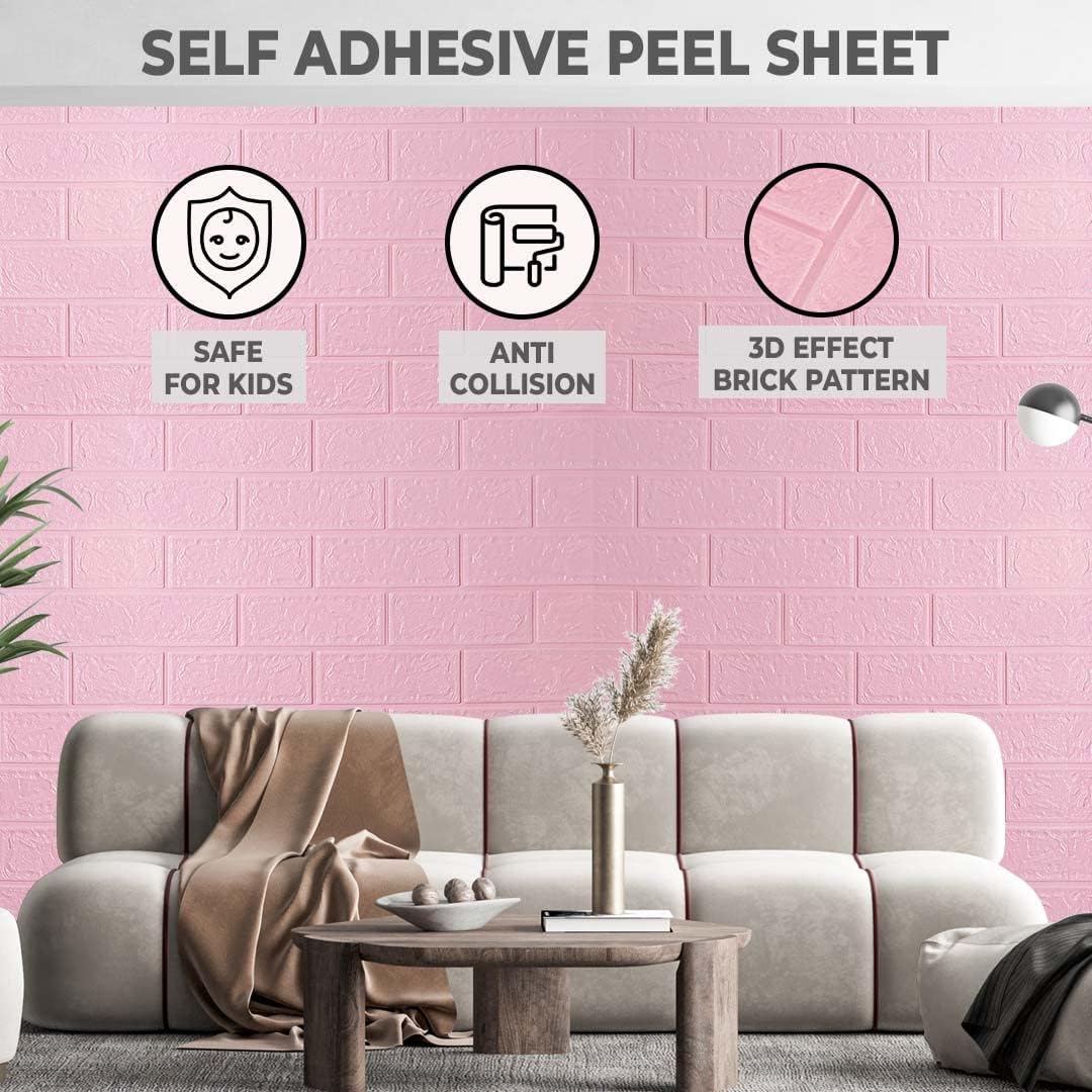 Kuber Industries Foam Brick Wallpaper - Bedroom Makeover