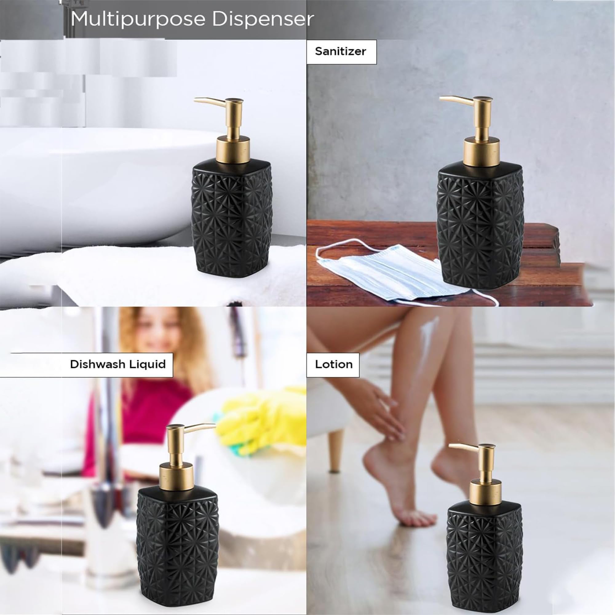 Kuber Ceramic Liquid Soap Dispenser - Bathroom accessory