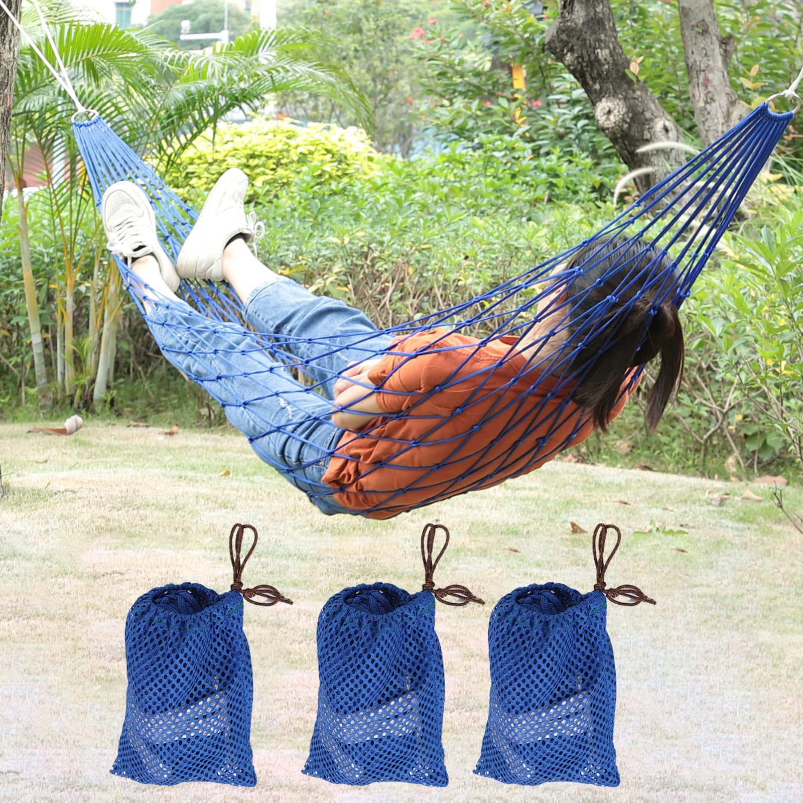 Kuber Industries Nylon Rope Travel Hammock - Easy Setup Swing