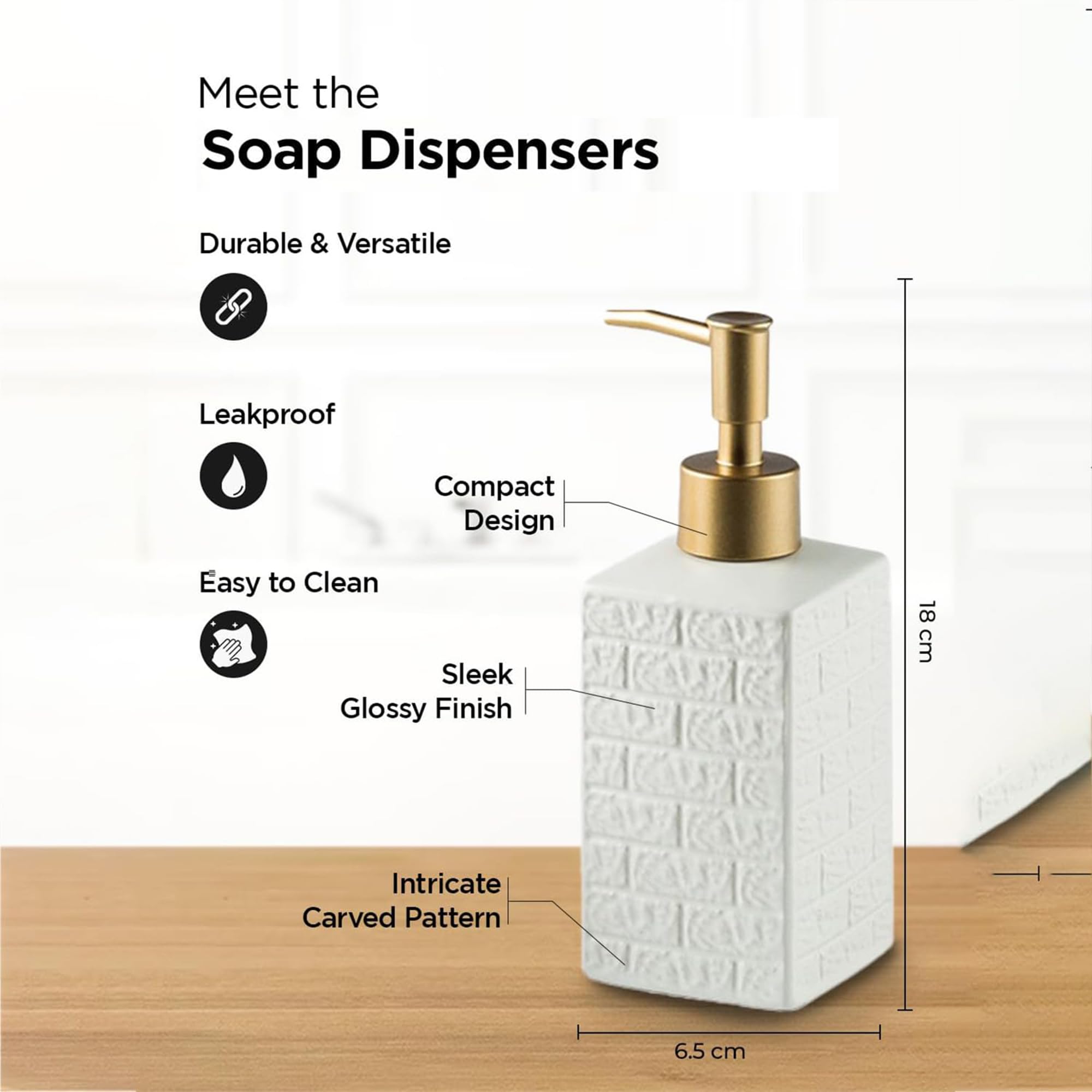 Kuber Ceramic Dispenser - Eco-Friendly Bathroom