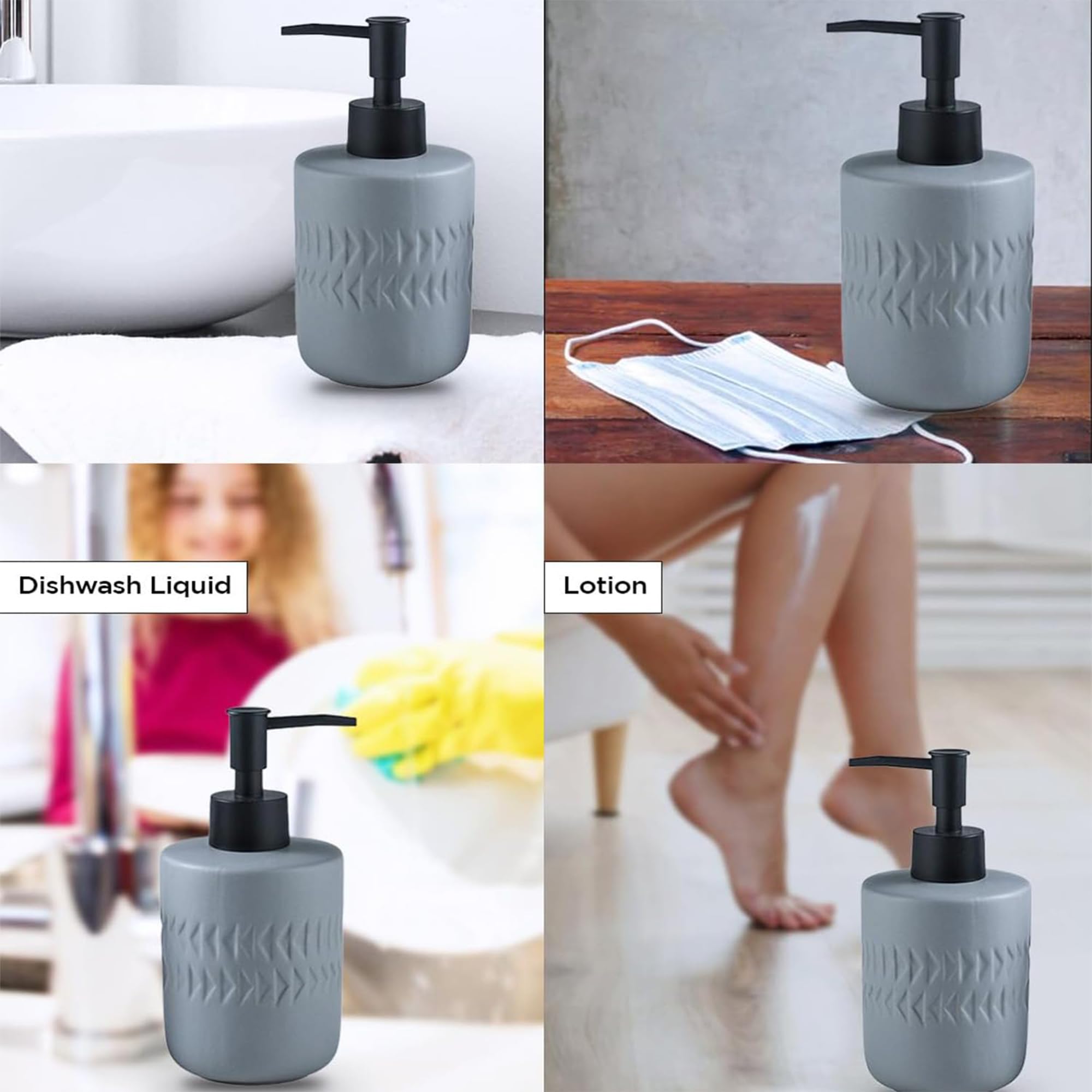 Kuber Industries liquid soap dispenser - Durable ceramic design