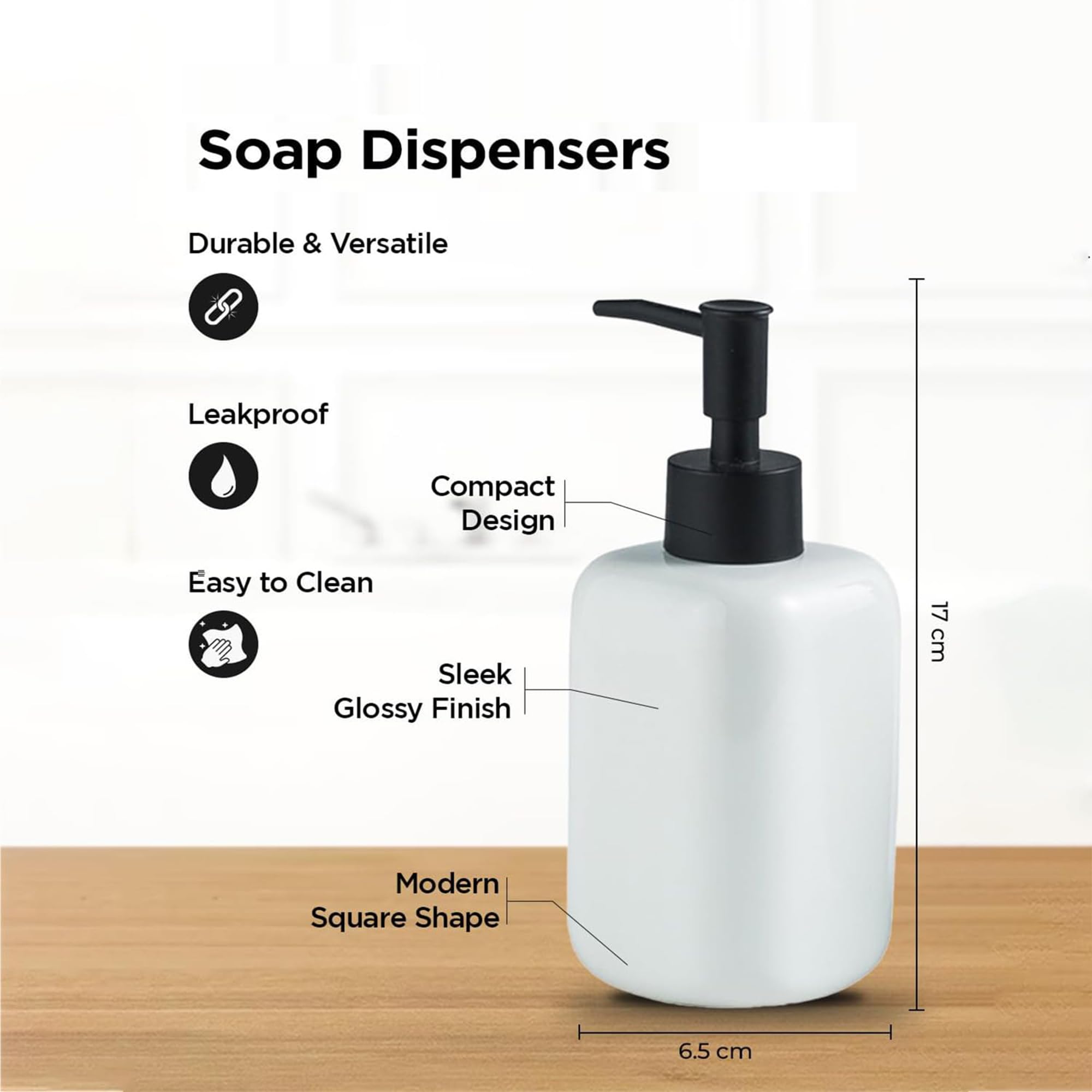 Kuber White Soap Dispenser - Family use