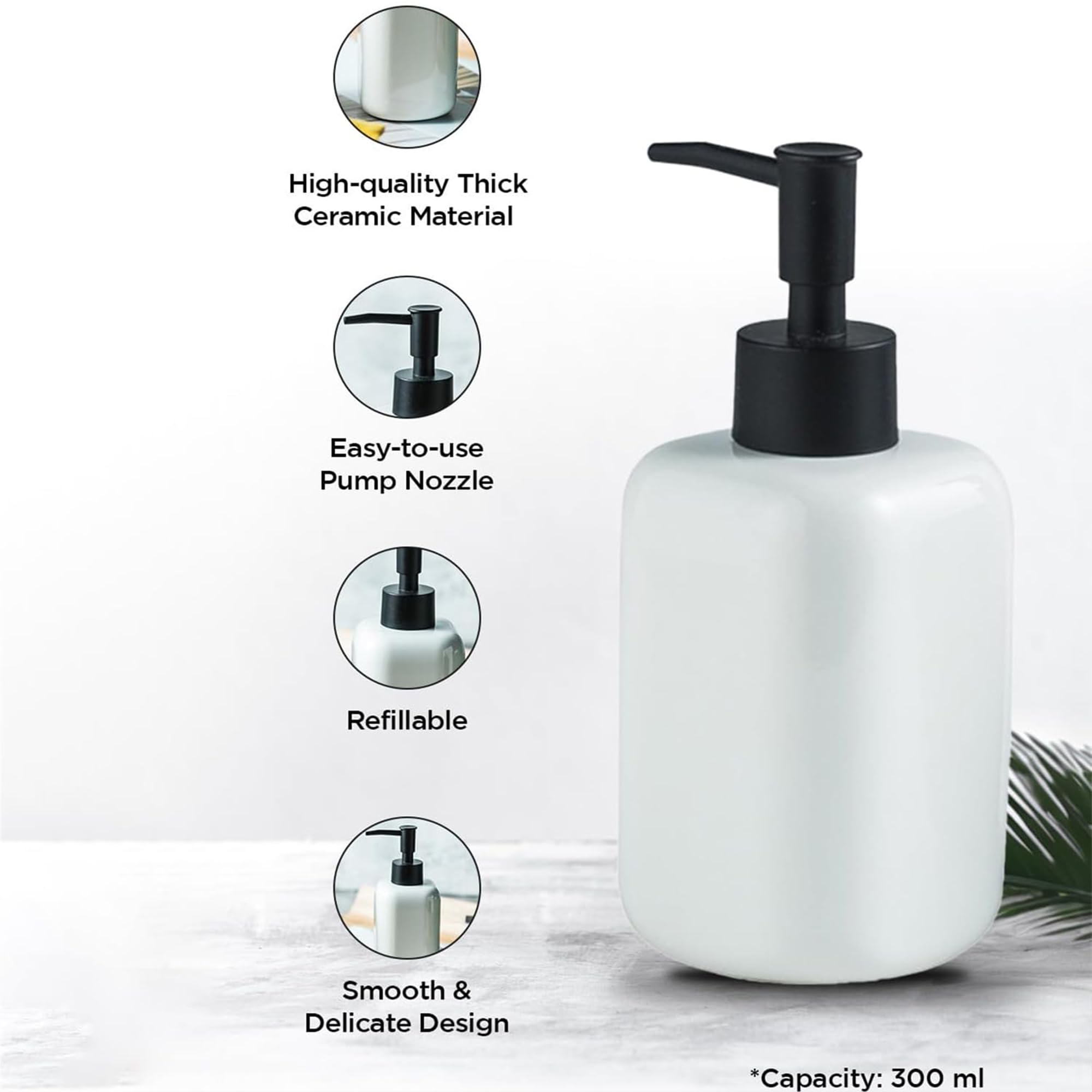 Kuber Ceramic Soap Dispenser - Spa use