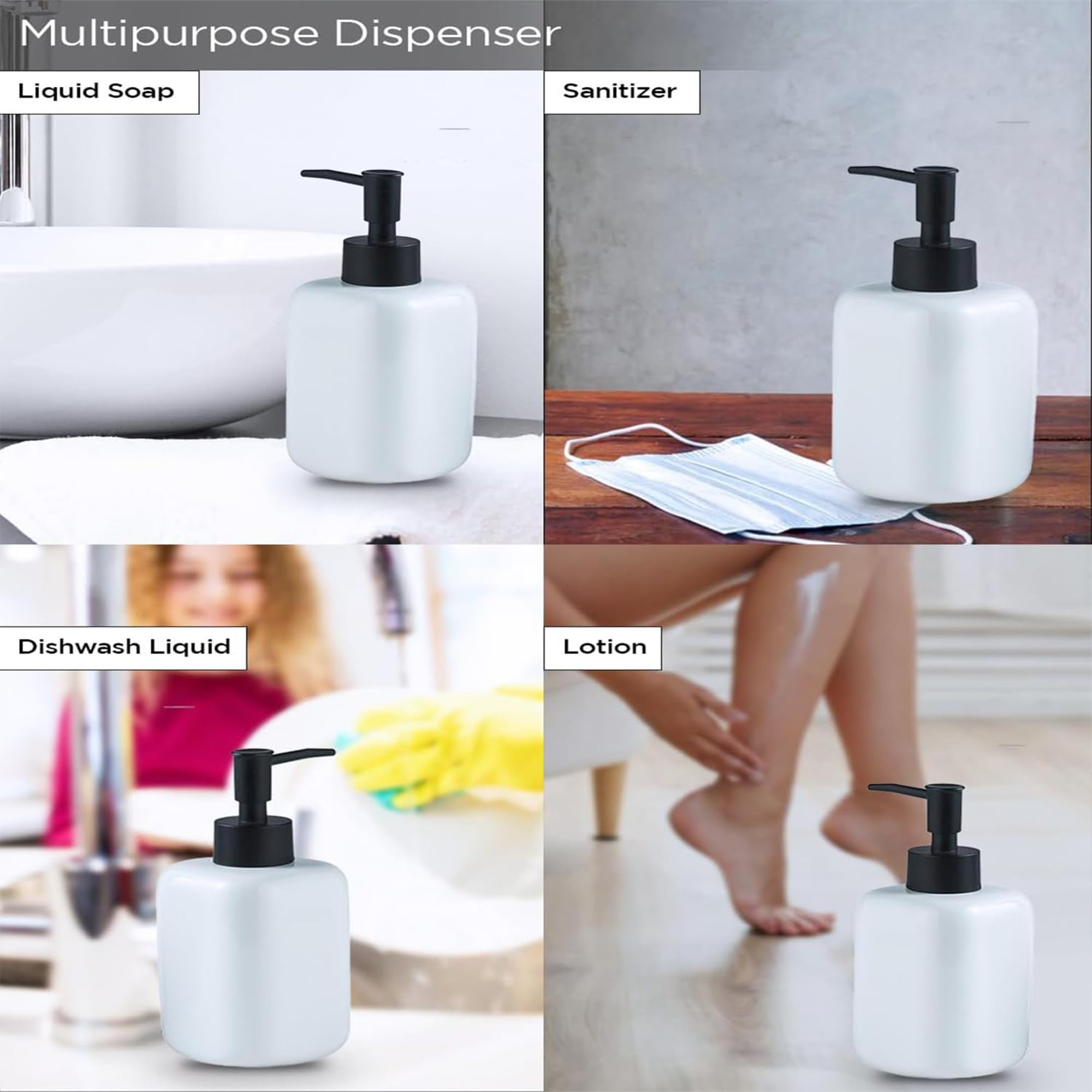 Kuber Ceramic Liquid Soap Dispenser - Office use