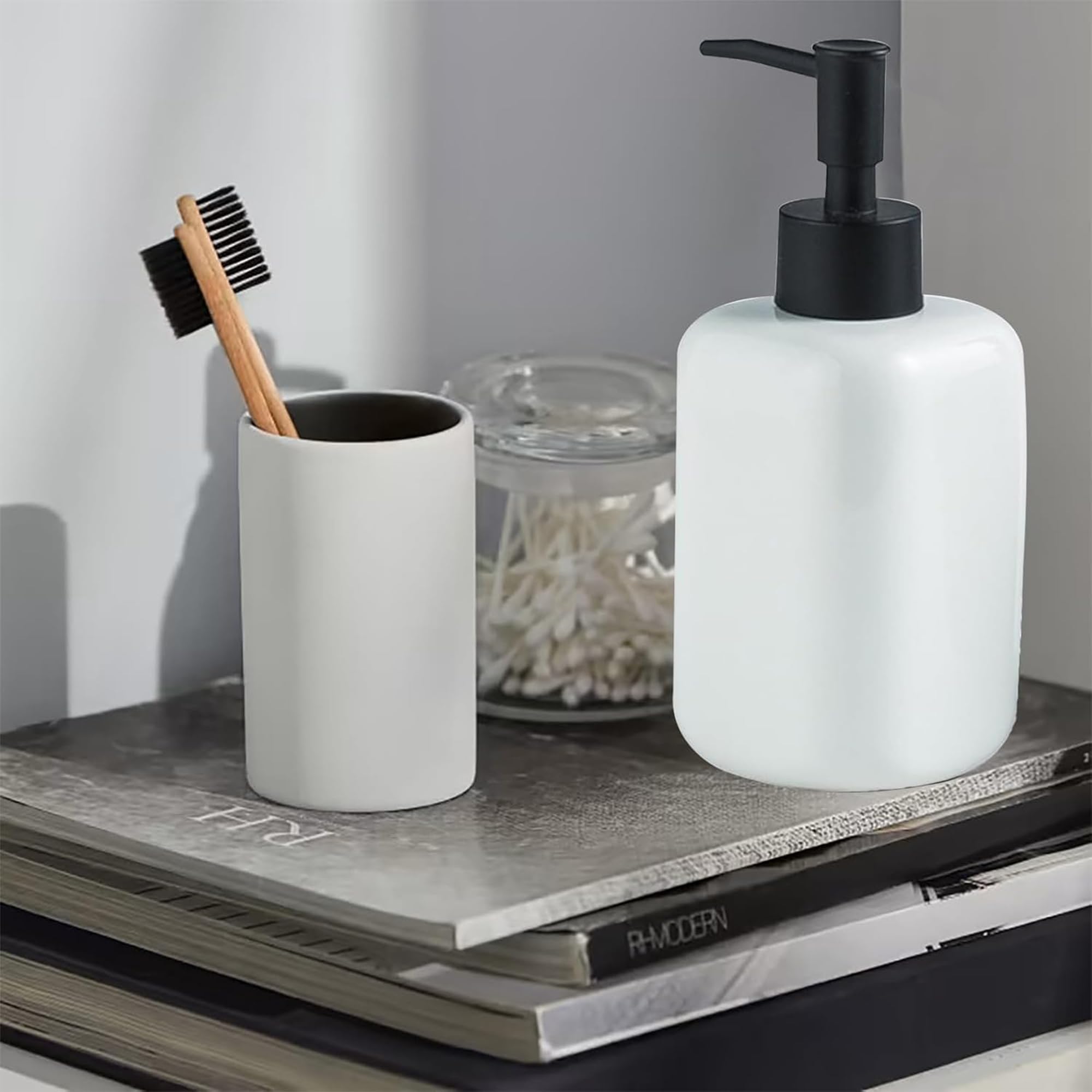 Kuber Ceramic Soap Dispenser - Bathroom use