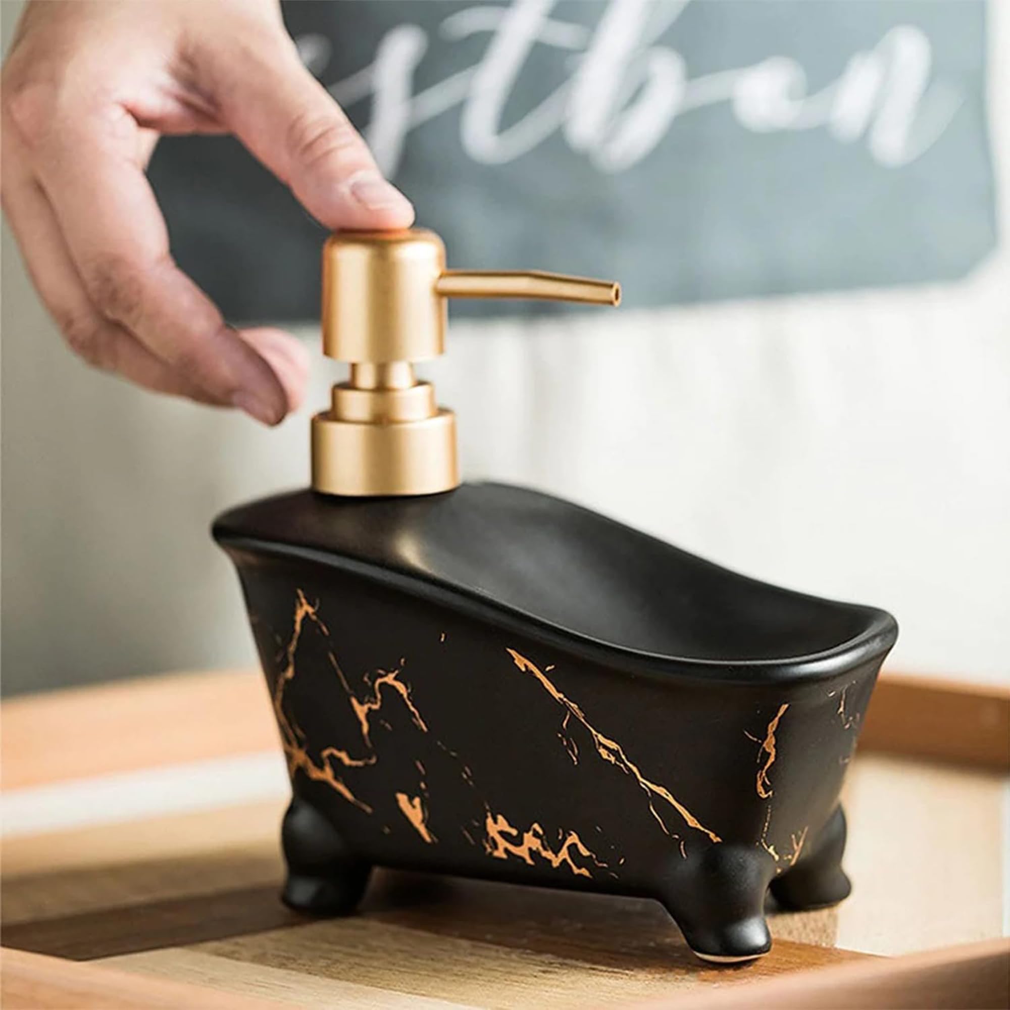 Kuber Industries black soap dispenser - Elegant decor