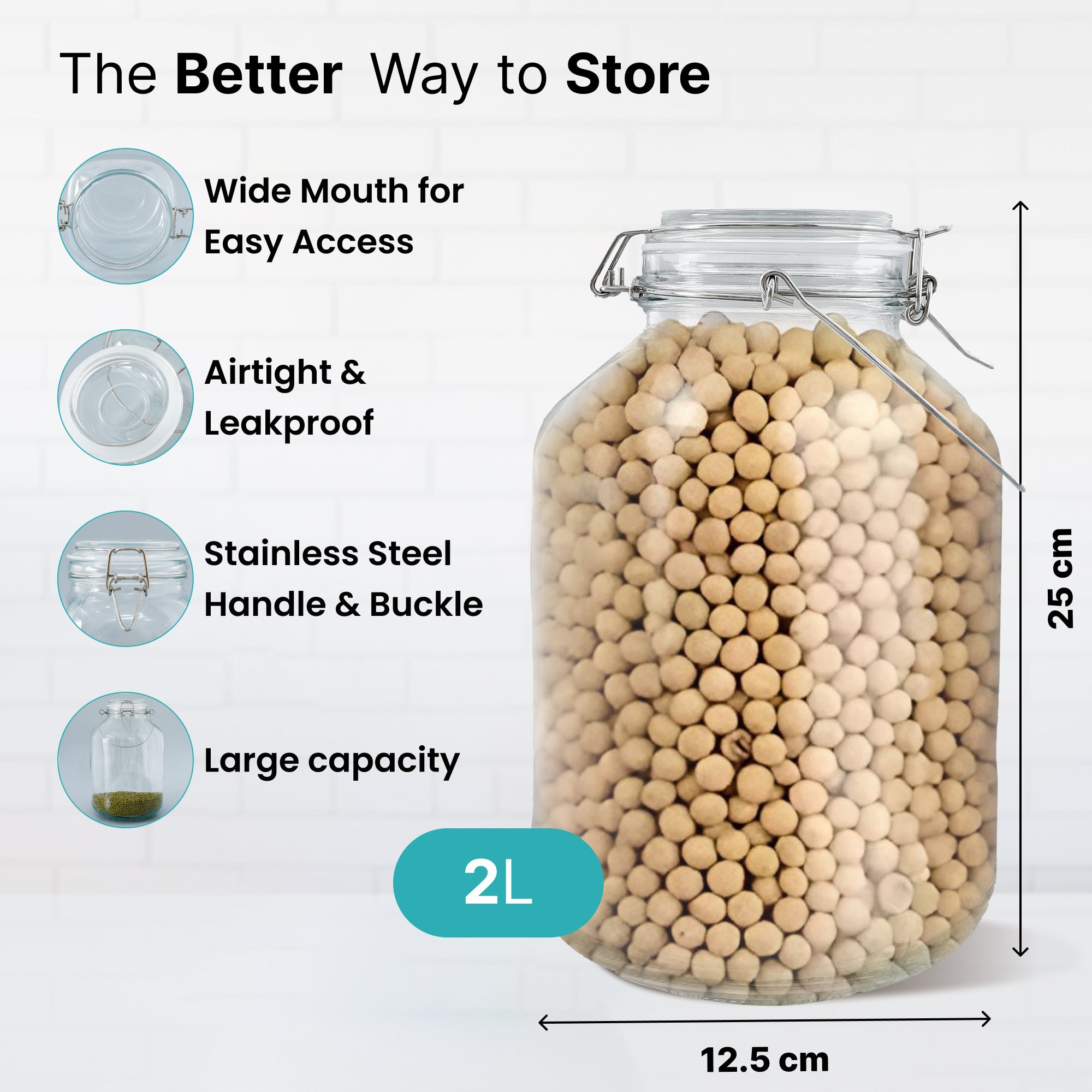 The Better Home glass kitchen storage jar - decorative storage