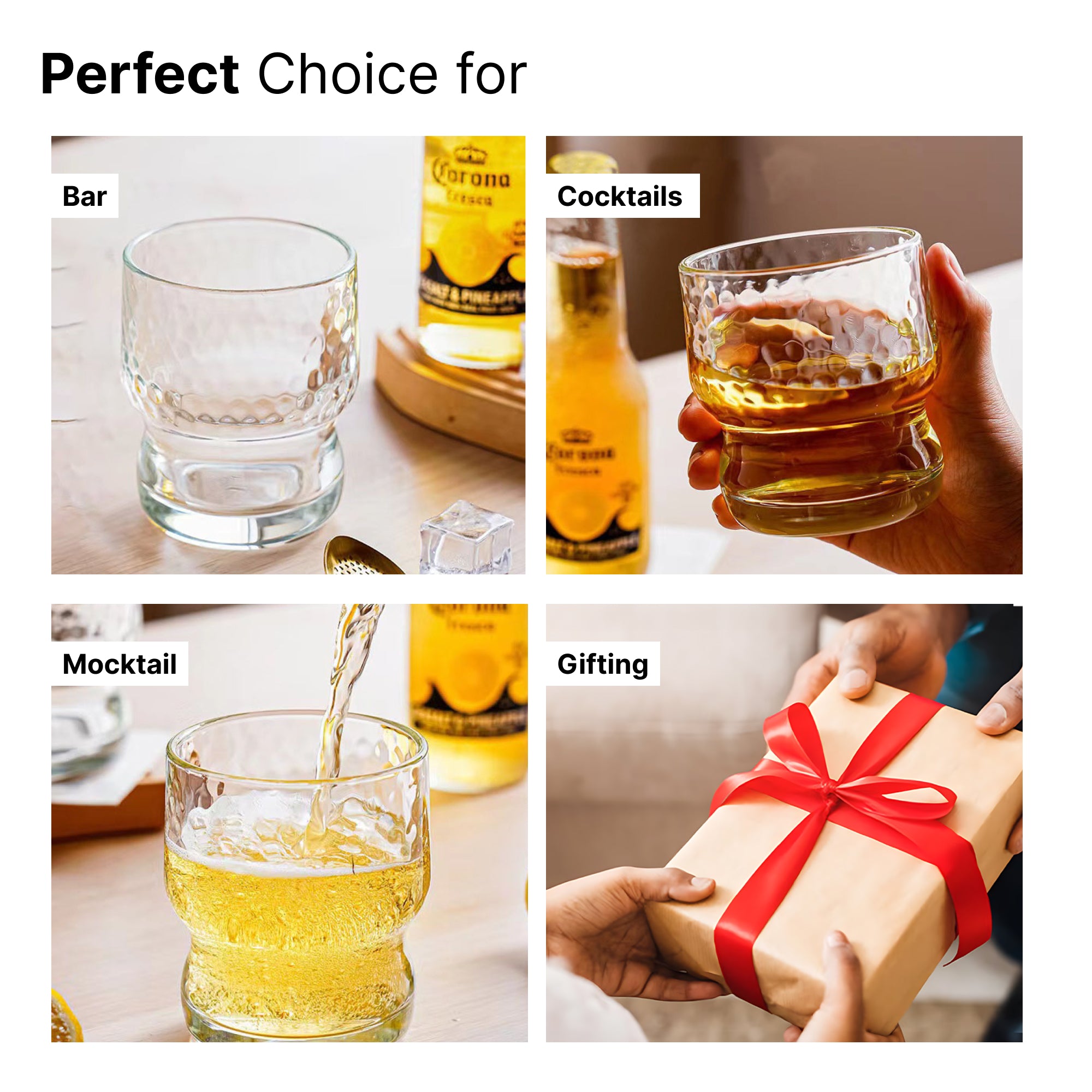 The Better Home transparent juice glasses - casual entertaining
