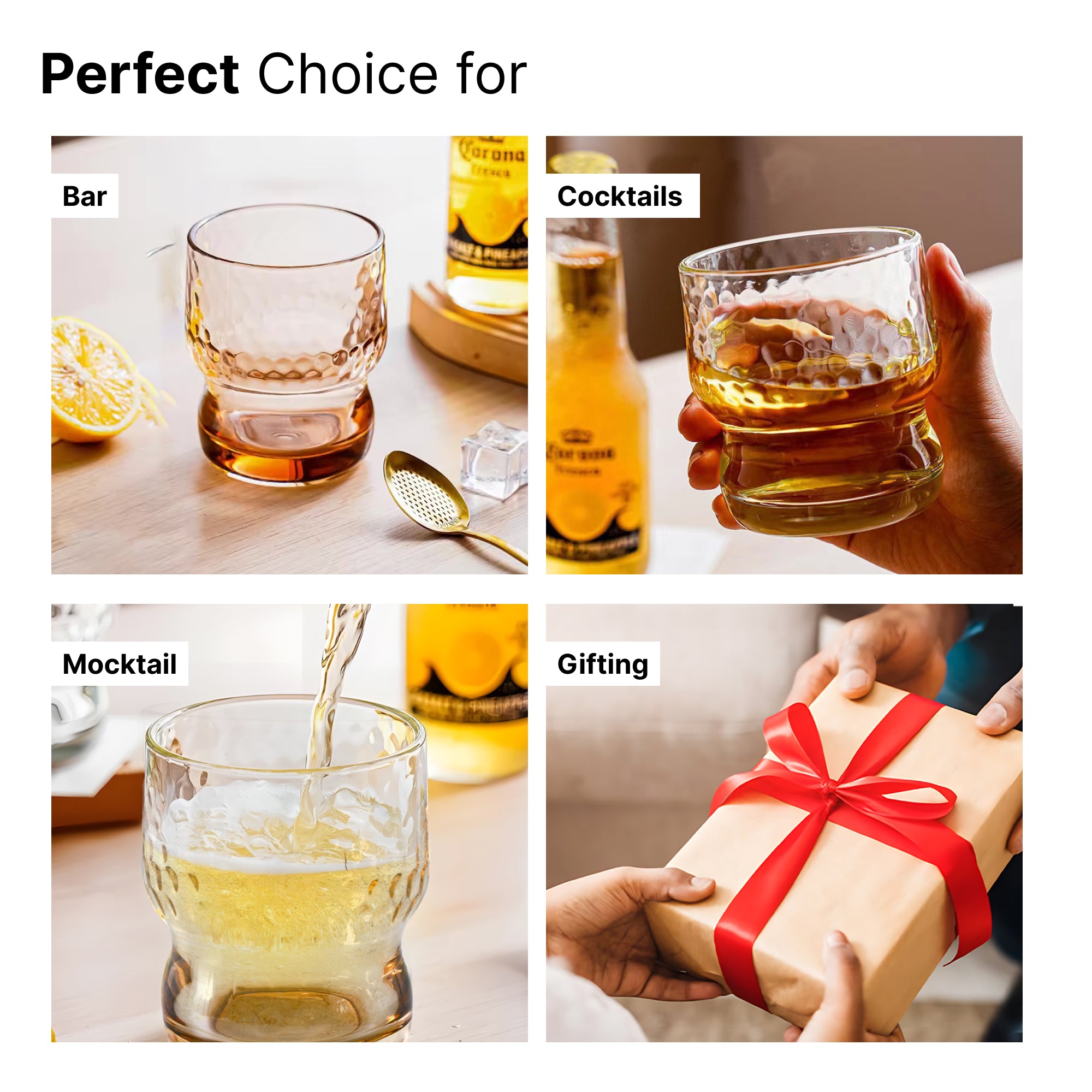 The Better Home UMAI Juice Glasses - Elegant Home Bar Display