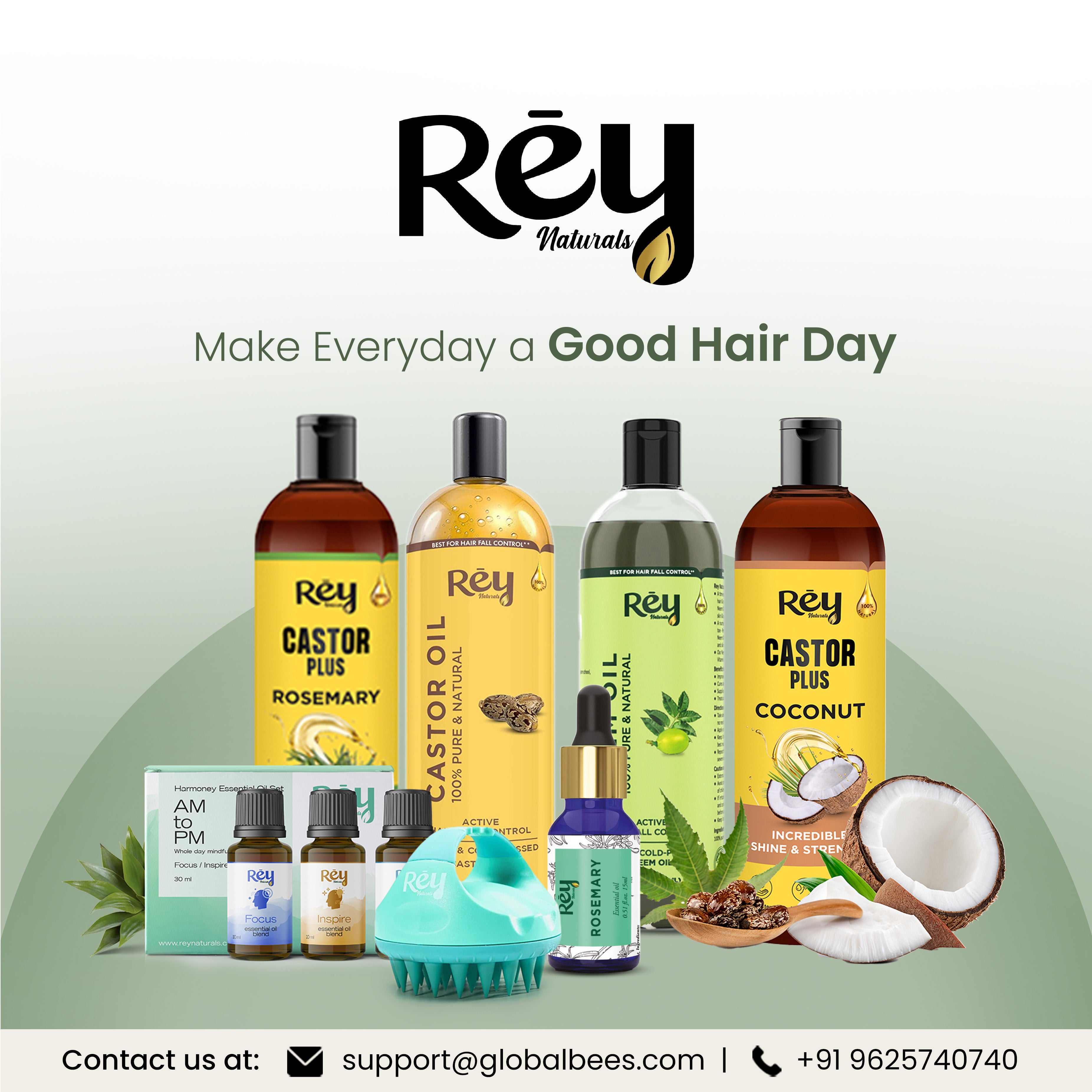 Rey Naturals rosemary water - hair volumizer application