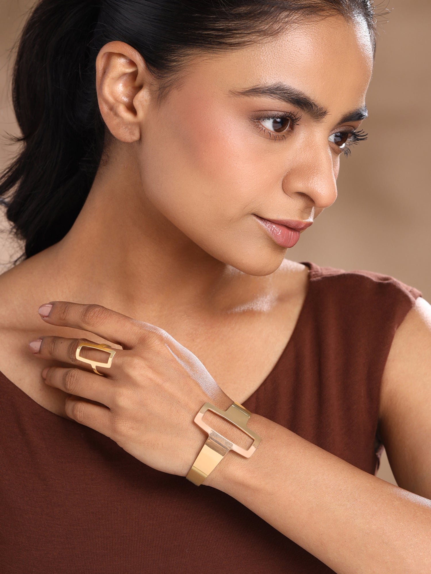 Yellow Chimes cuff kada - stunning accessory for casual outings