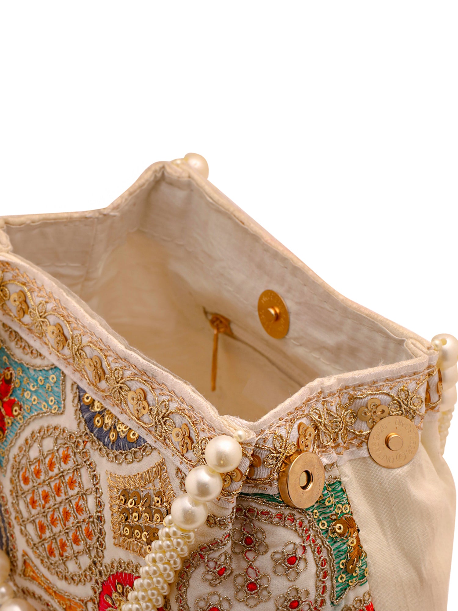 Yellow Chimes Potli Bag - Handcrafted with intricate embroidery