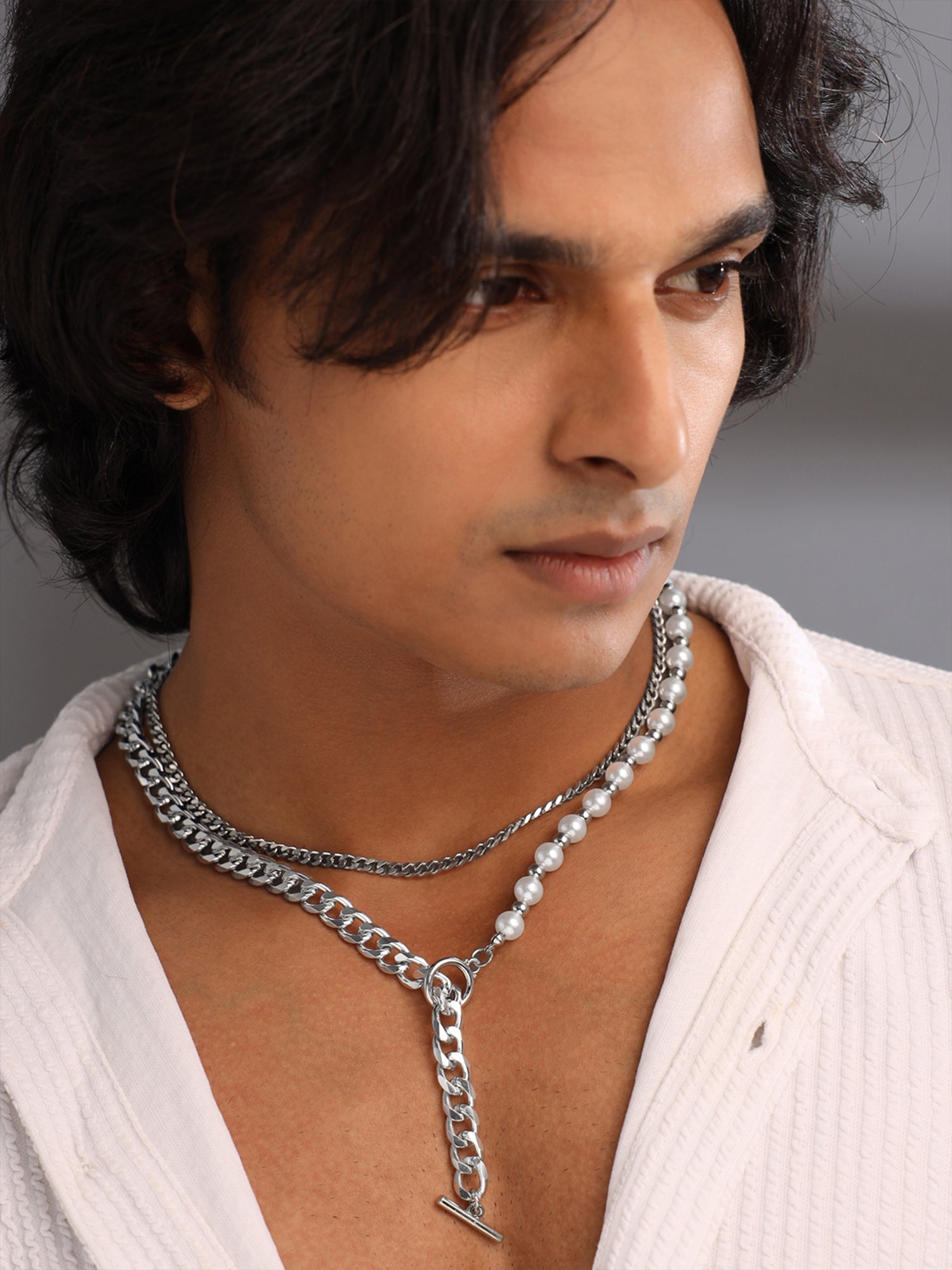 Yellow Chimes rhodium plated chain - versatile jewelry for men