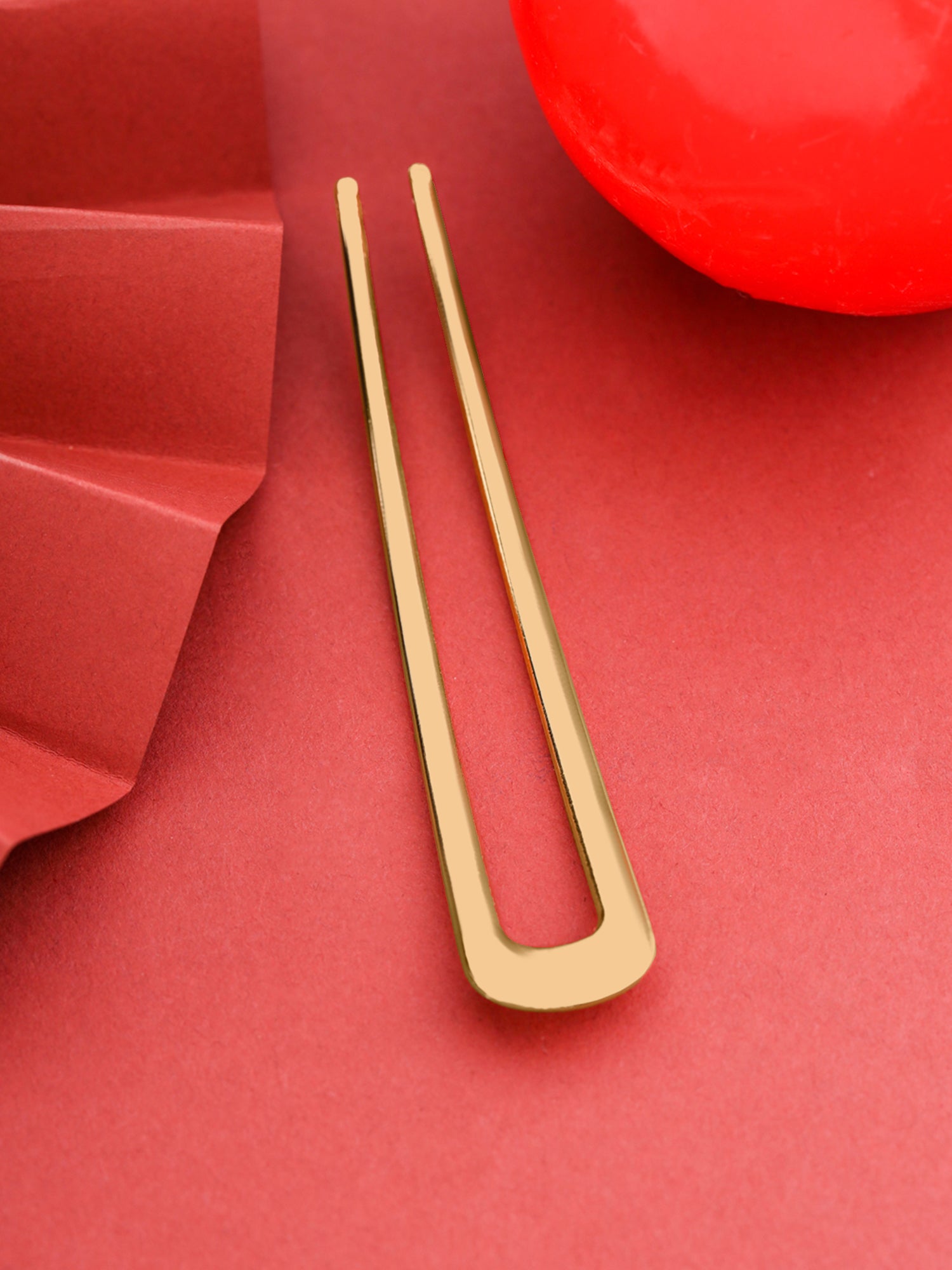 Yellow Chimes hair stick - Stylish gold clip for daily wear