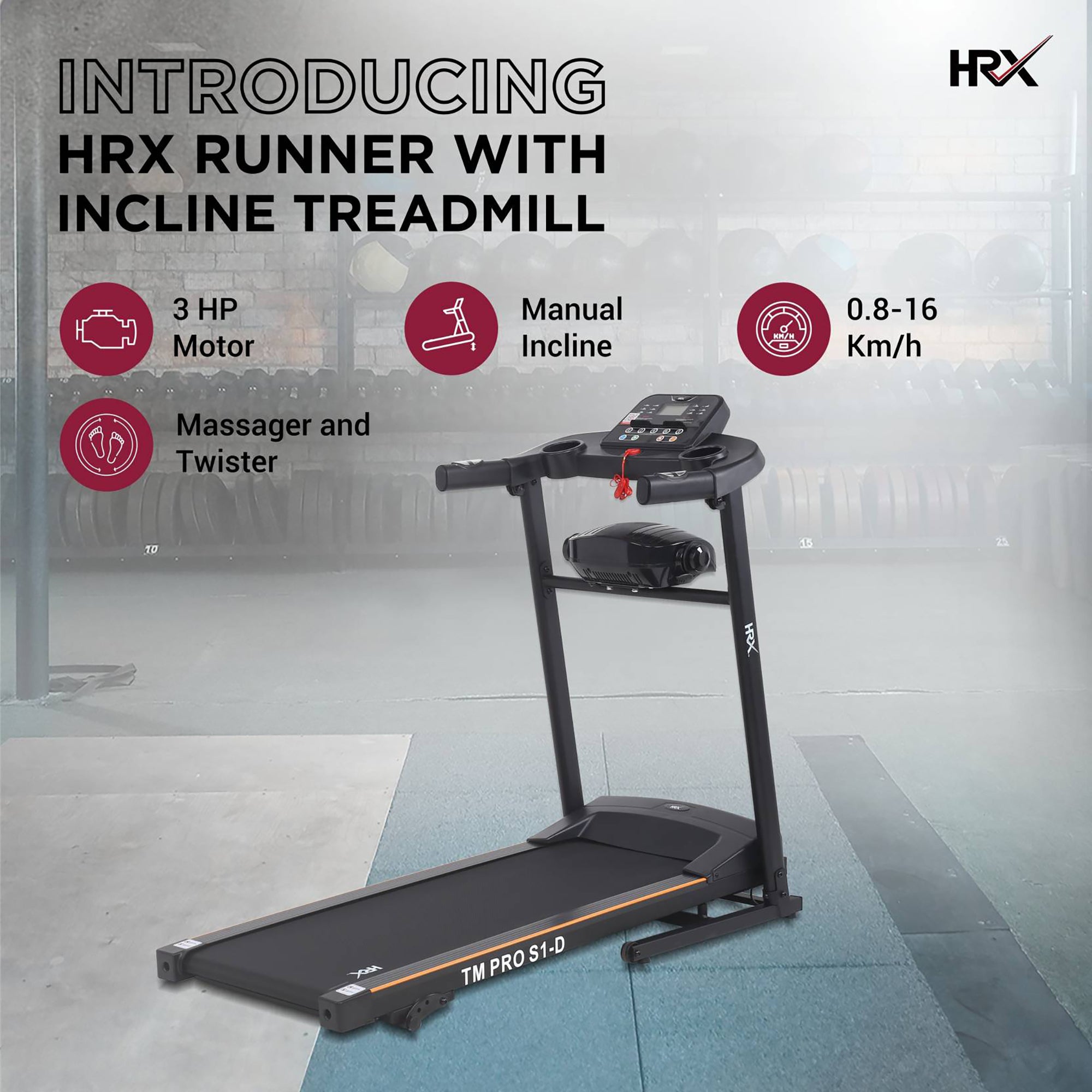 Reach foldable treadmill - space-saving design