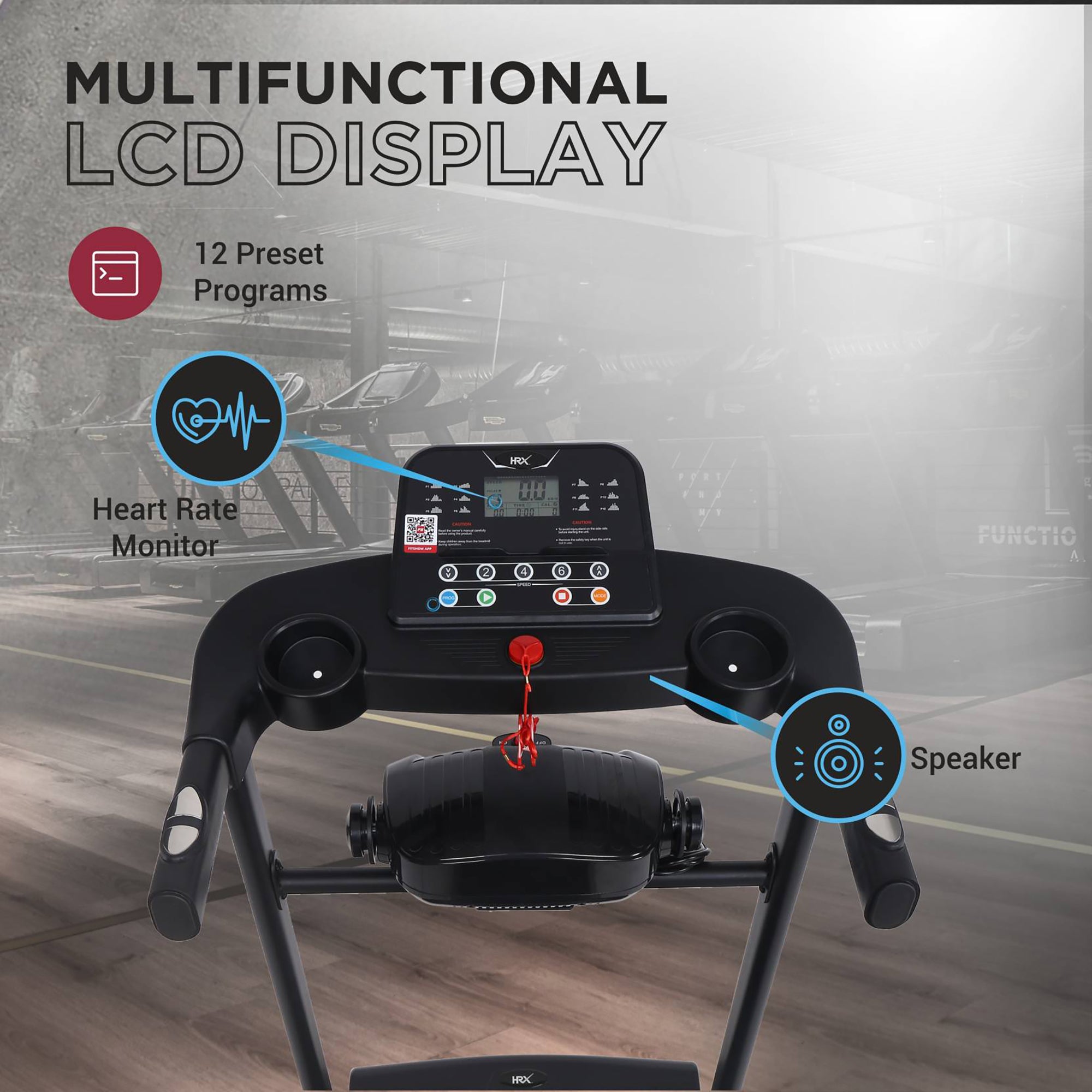 Reach treadmill with LCD display - fitness tracking