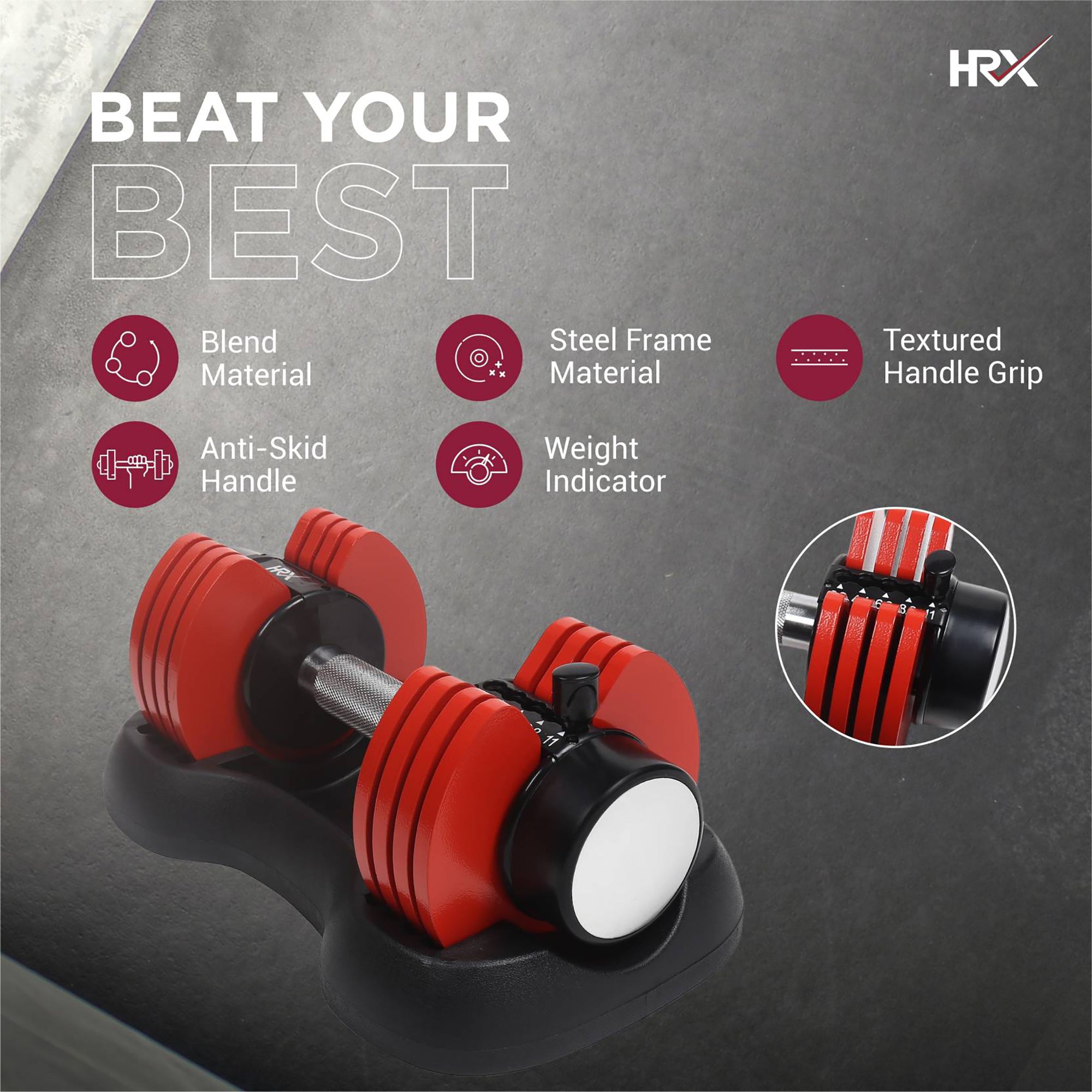 Reach Adjustable Dumbbells - Ergonomic Design