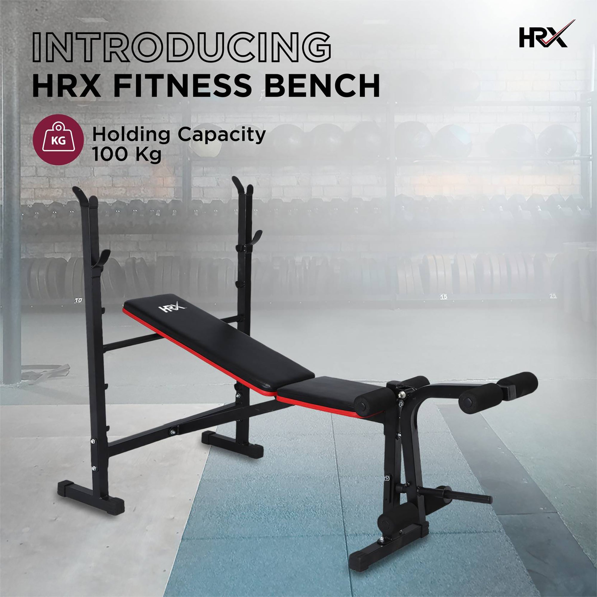 Reach HRX Abdominal Fitness Bench - Non-slip footing detail