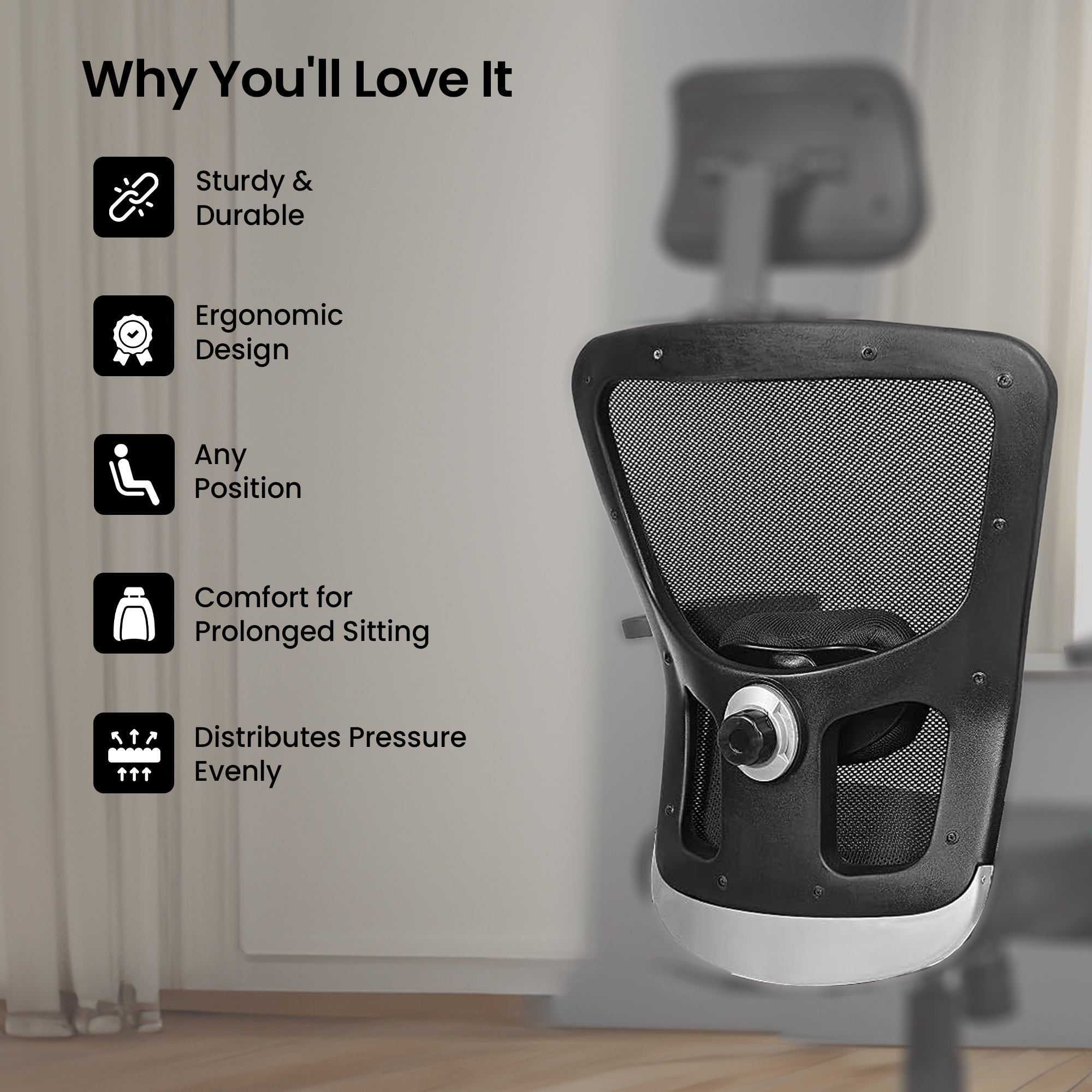 SAVYA HOME Beatle Desk Chair - Ergonomic design for long hours