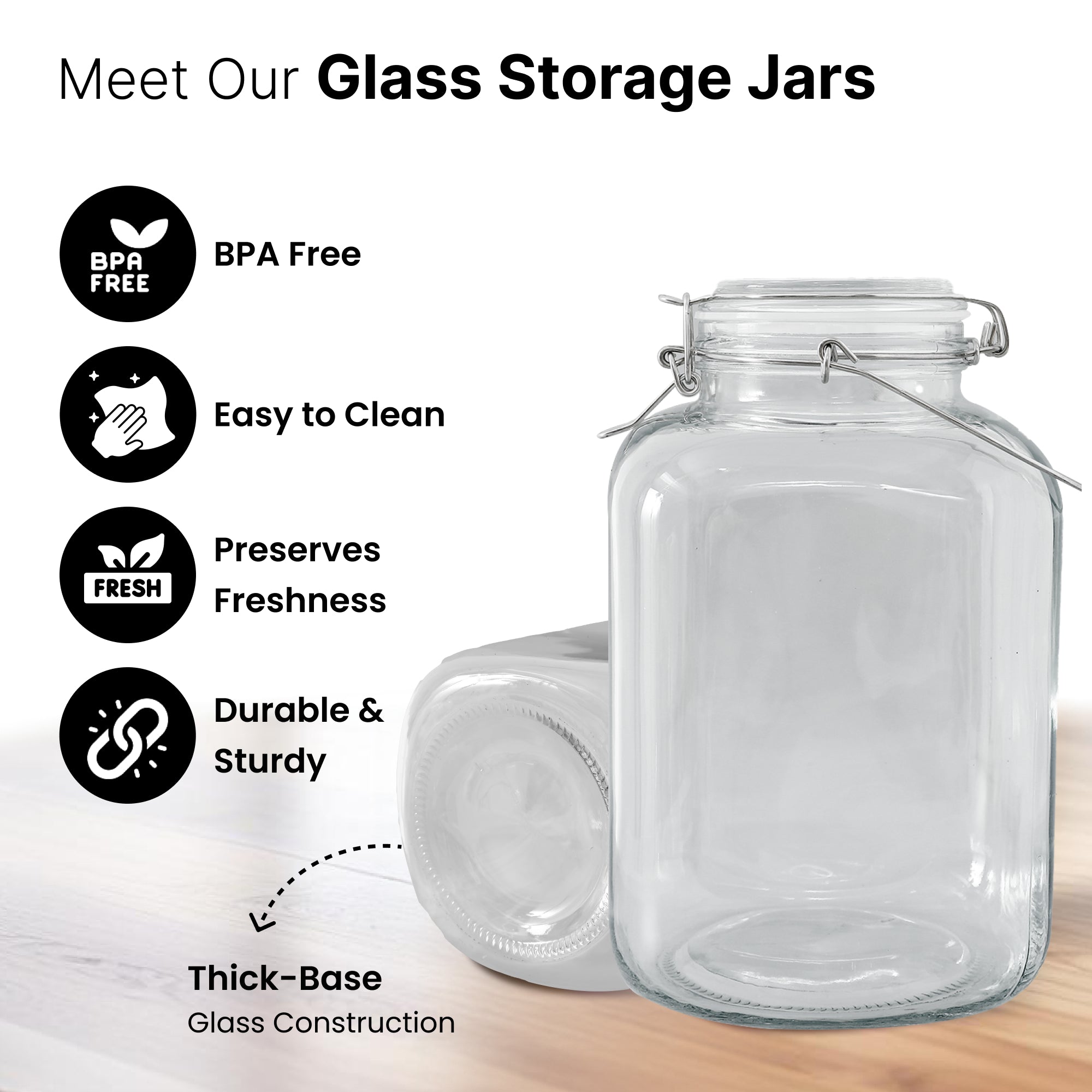 The Better Home UMAI Glass Jar - Perfect for dry fruit and snacks