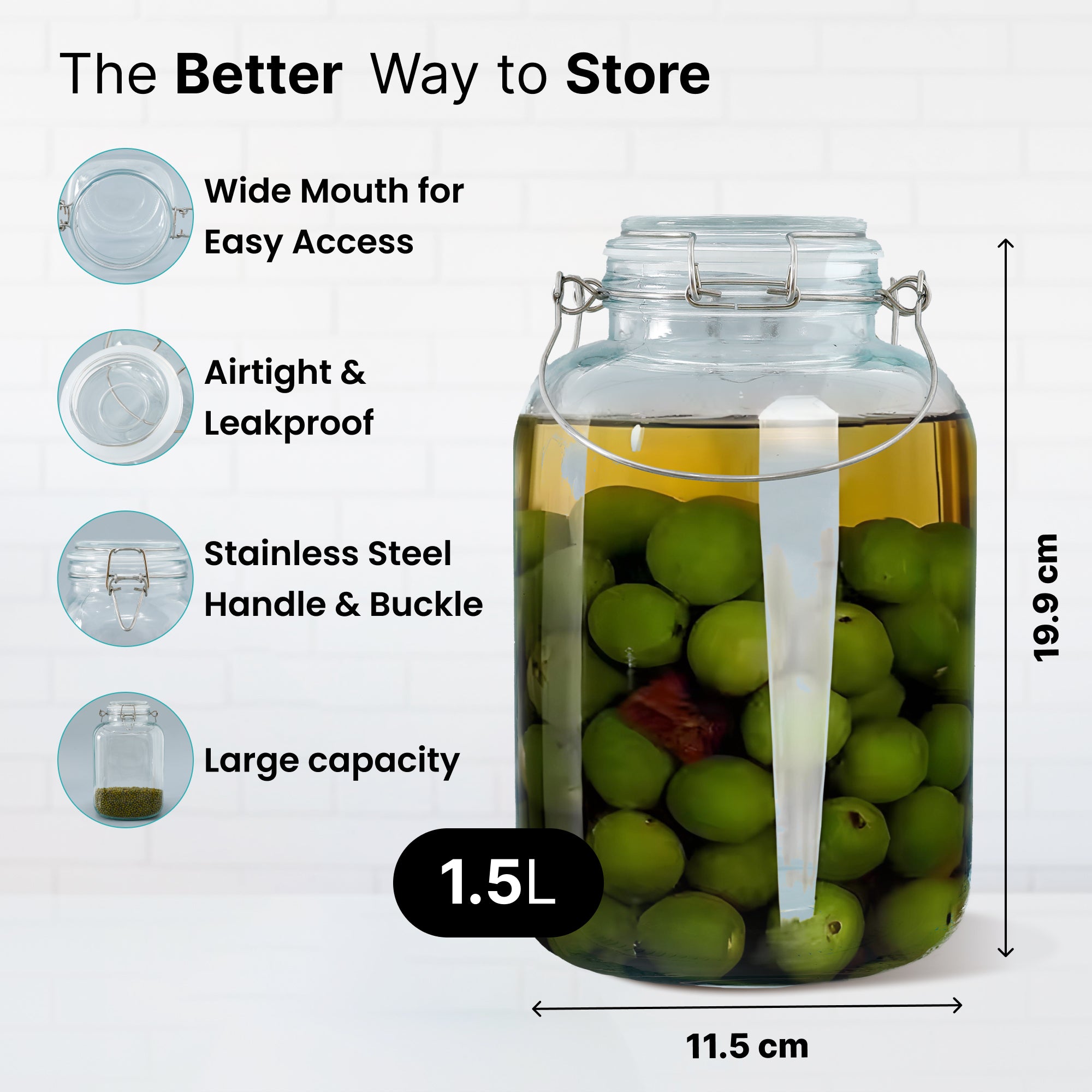 The Better Home UMAI Glass Jar - Convenient for meal prep storage