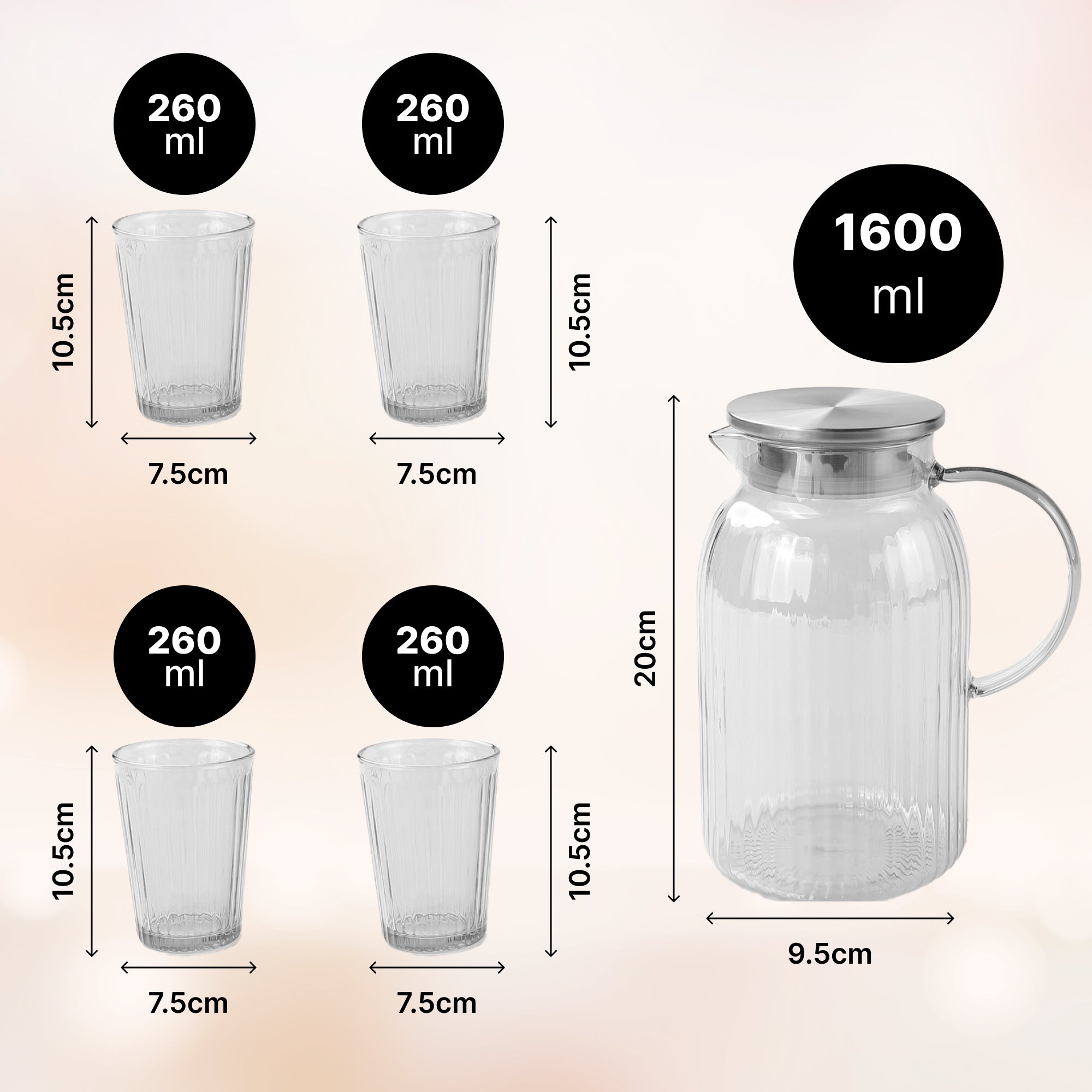 The Better Home glass jug with stainless lid - ideal for parties