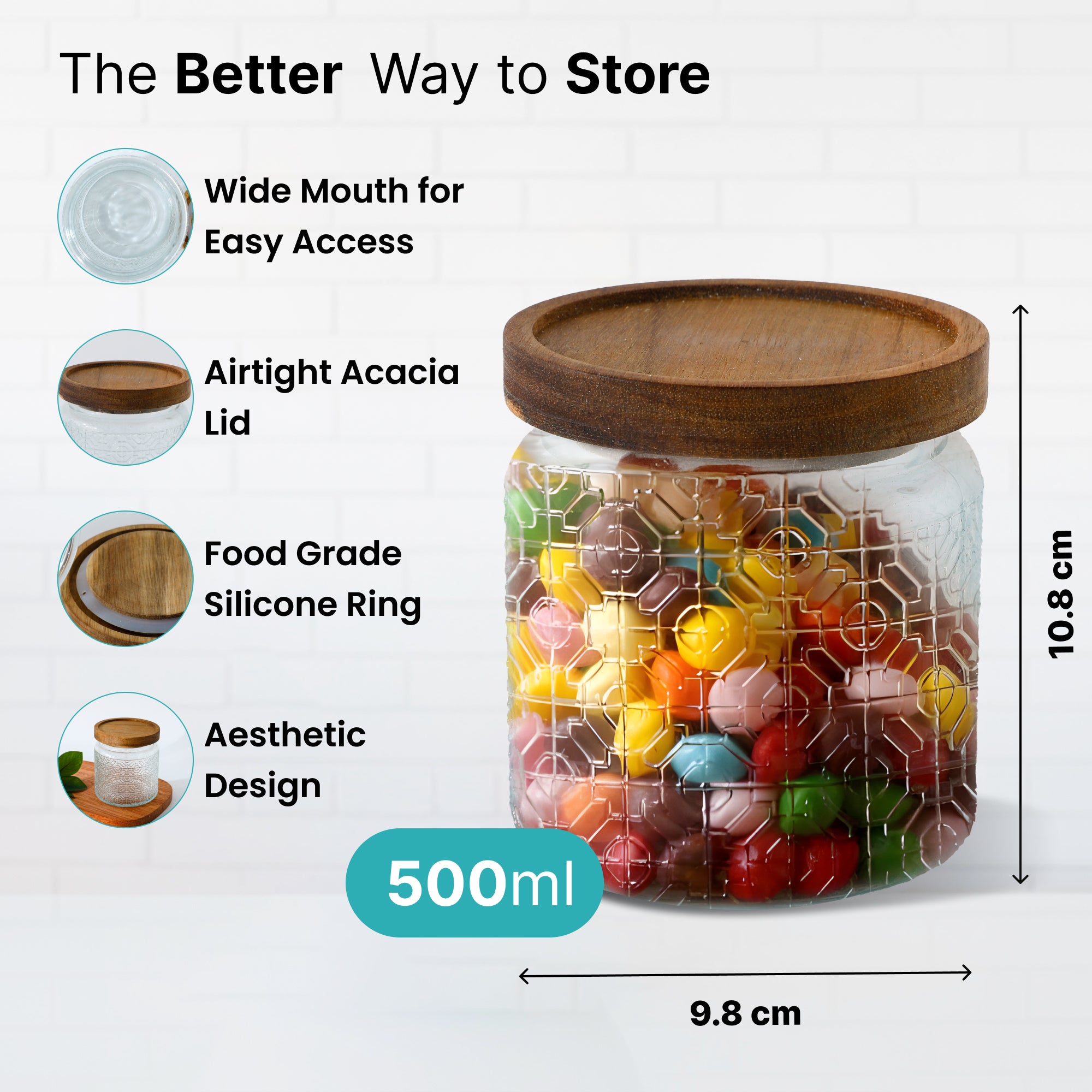 The Better Home airtight glass containers - tea storage