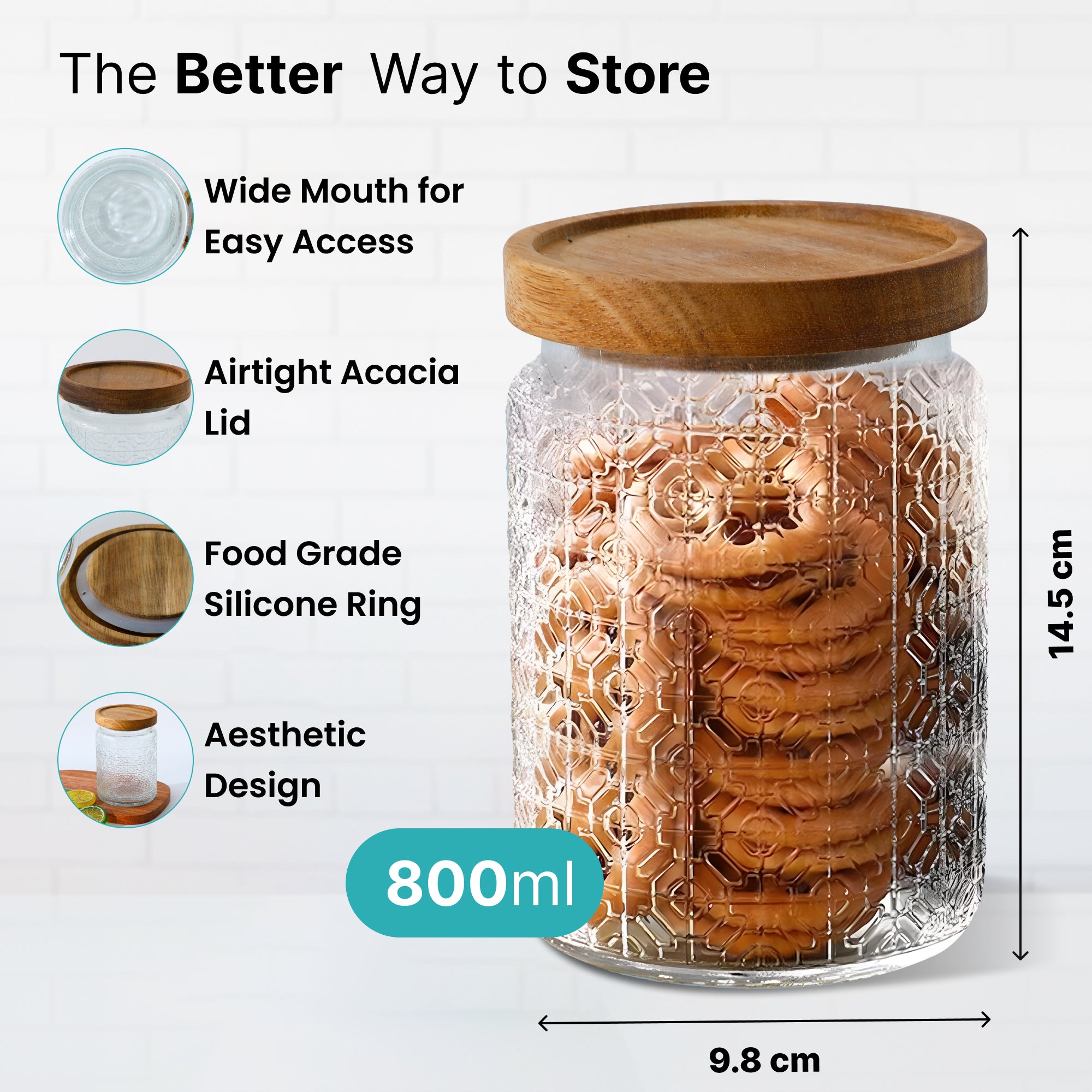 The Better Home glass jar - airtight snack storage