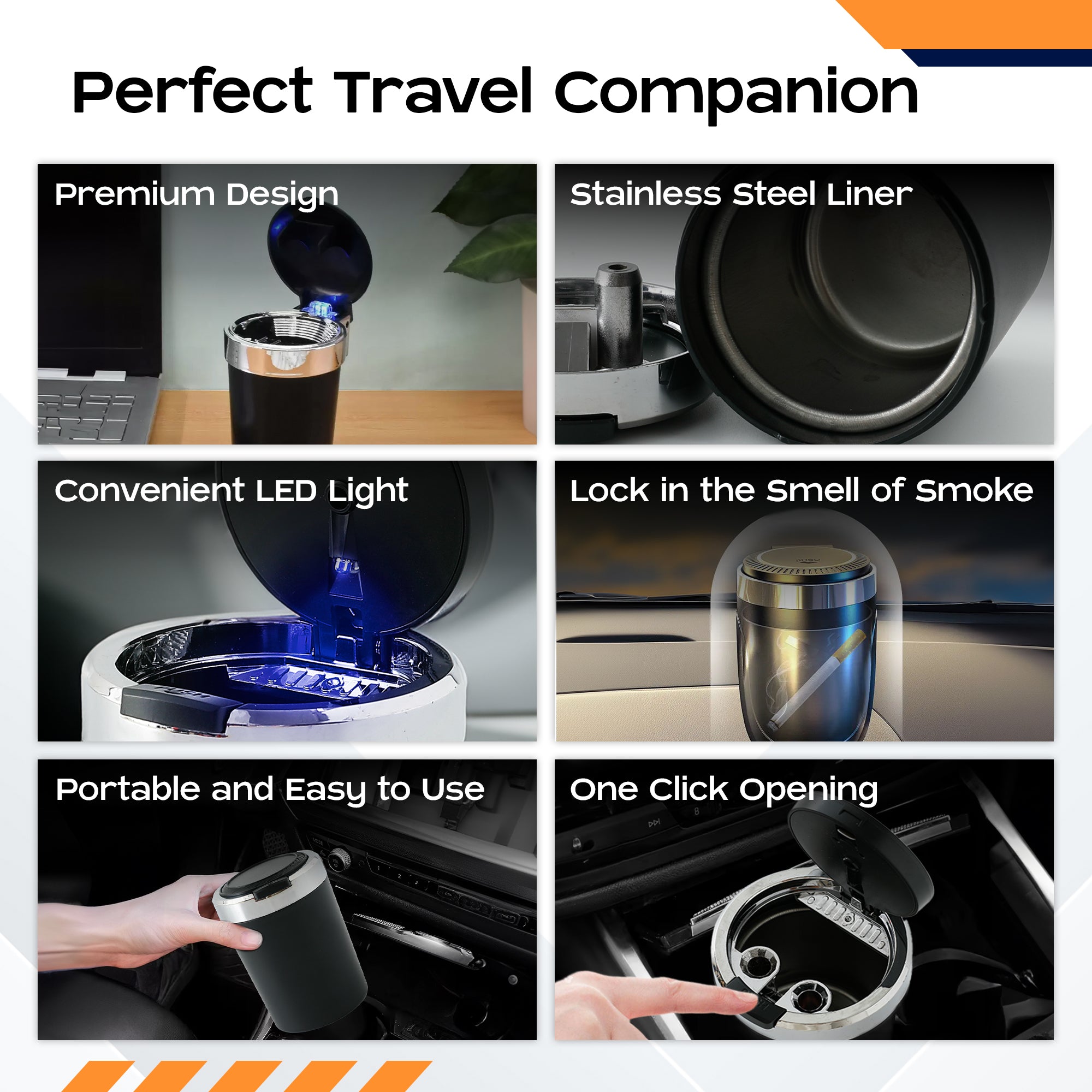 CARBINIC ashtray with lid - perfect for travel