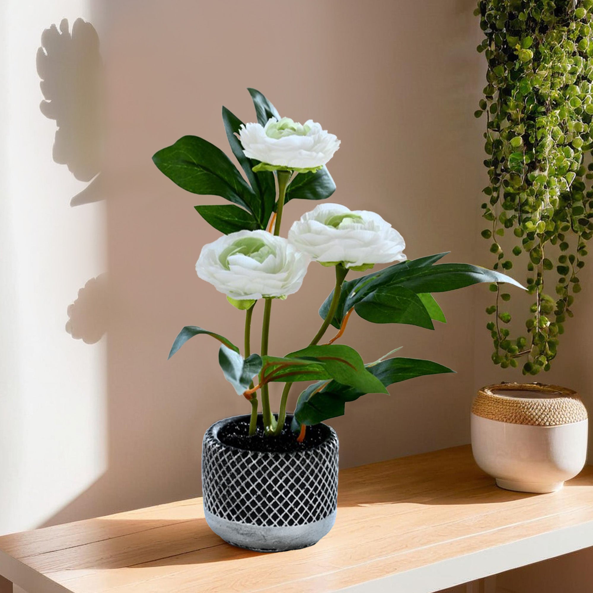 UMAI White Bloom Artificial Plant - Stylish Aesthetic Update