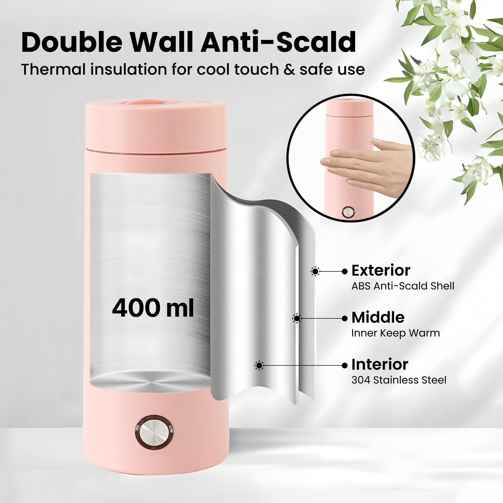 FUMATO Pink Electric Kettle - Fast boiling for instant drinks