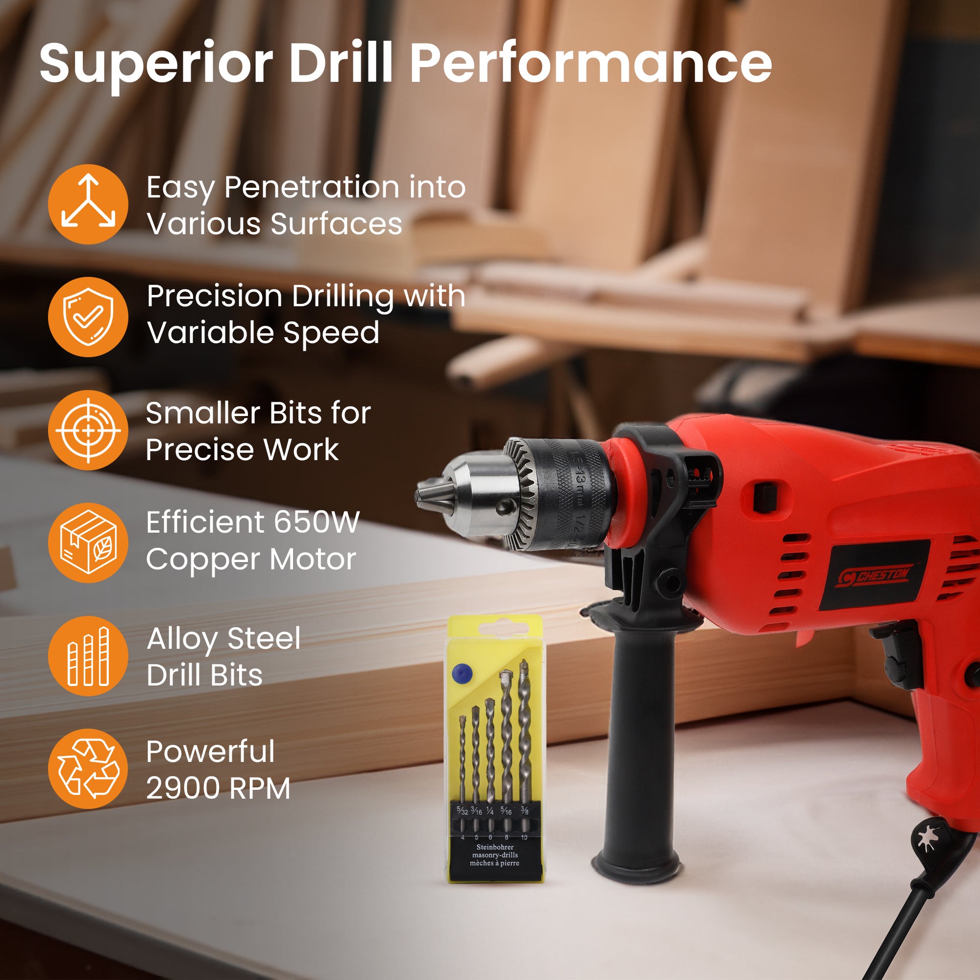 Cheston Alloy Steel Drill Bits - Versatile usage