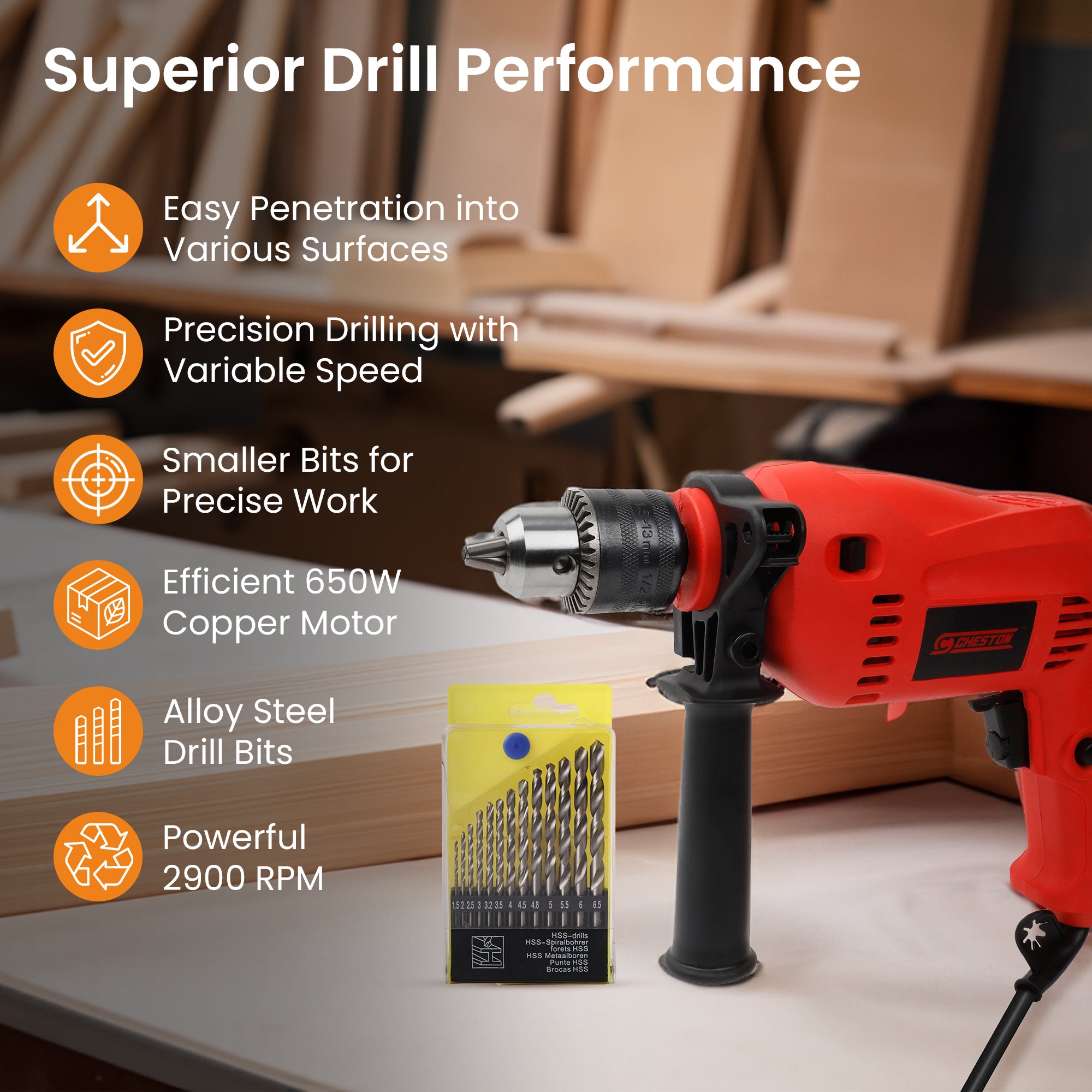 Cheston drill bits - high-speed steel for precision drilling