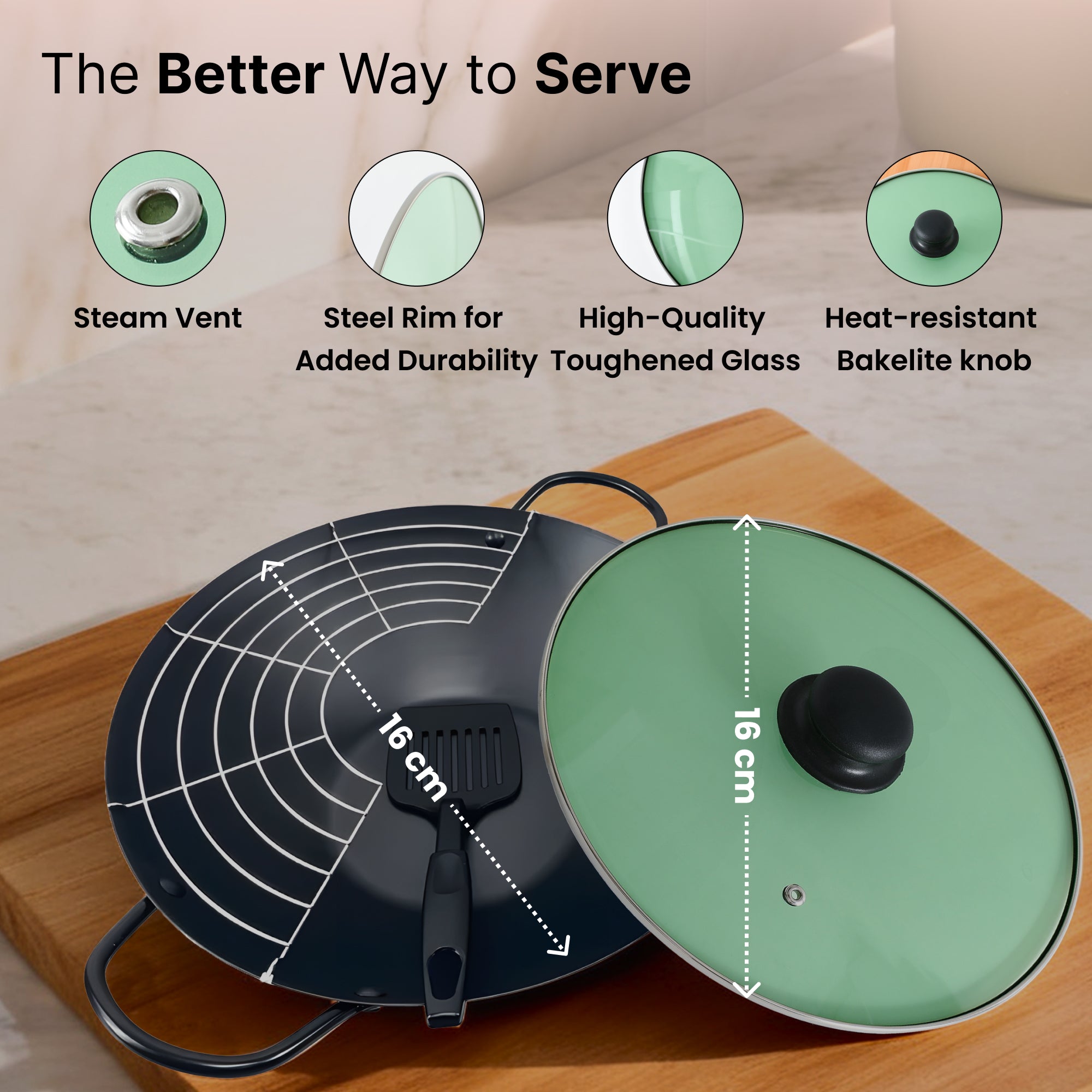 The Better Home 16cm lid - durable and easy to handle