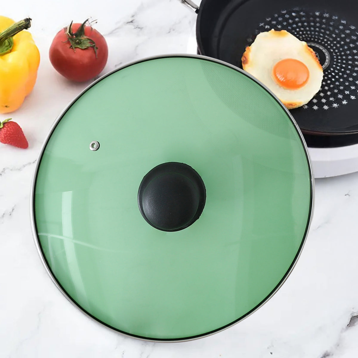 The Better Home green glass lid - Efficient for stovetop use