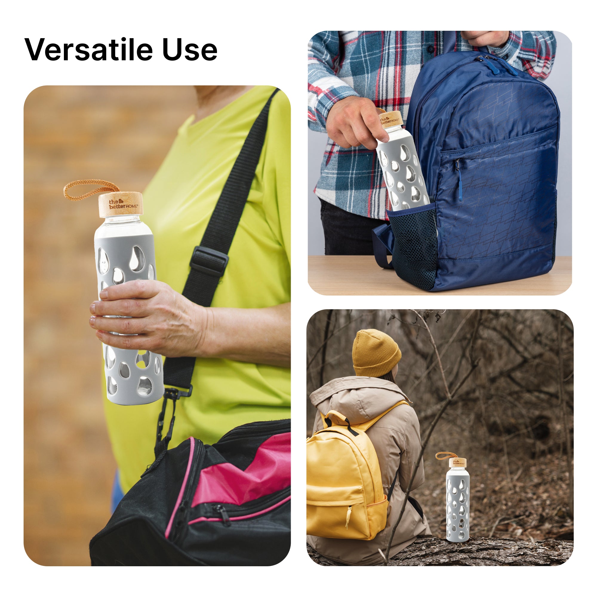 The Better Home borosilicate water bottle - office use
