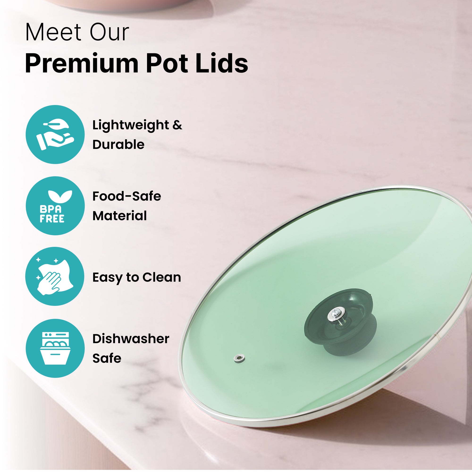 The Better Home Glass Pot Lid - Easy to clean and dishwasher safe