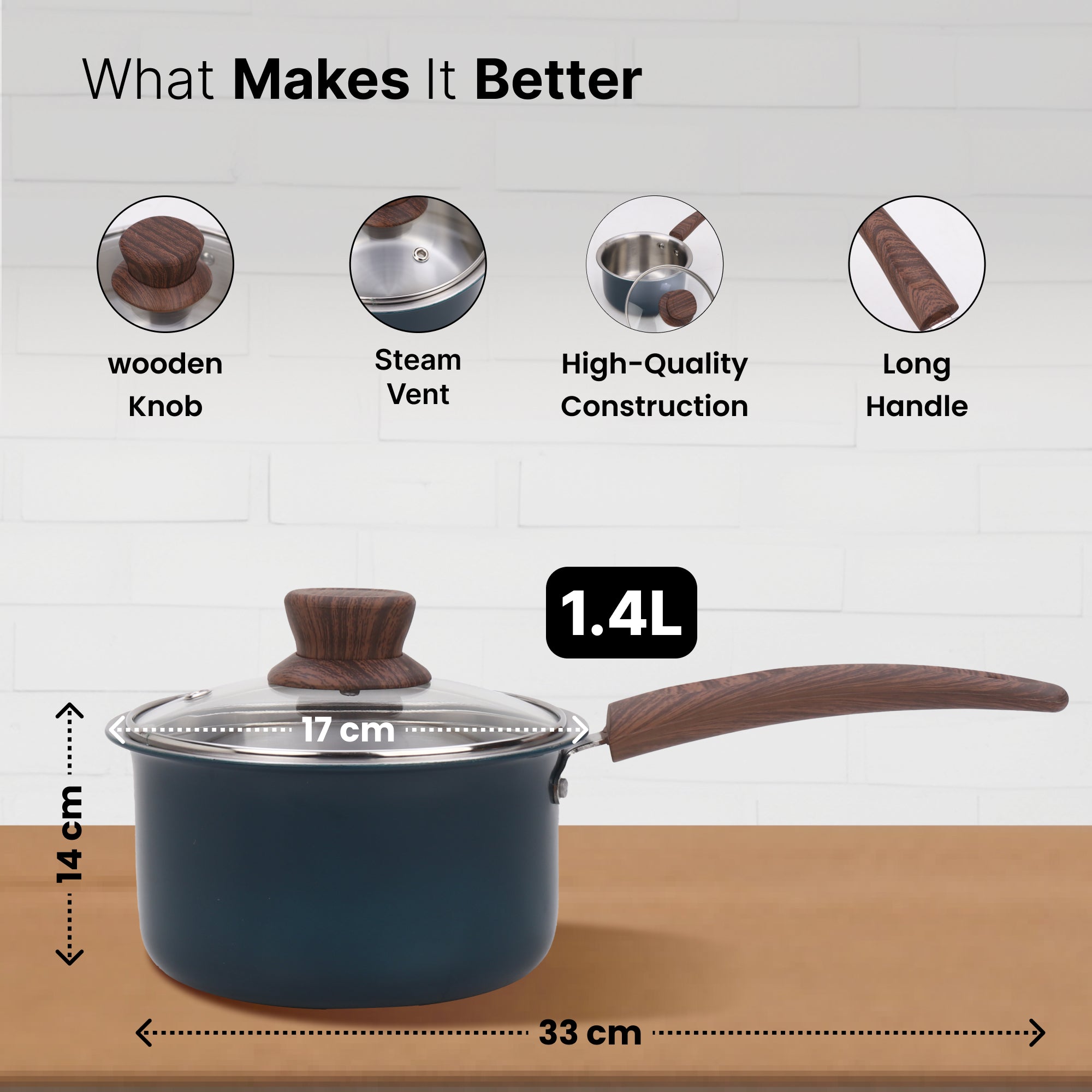 The Better Home Triply Saucepan - Stylish kitchen essential