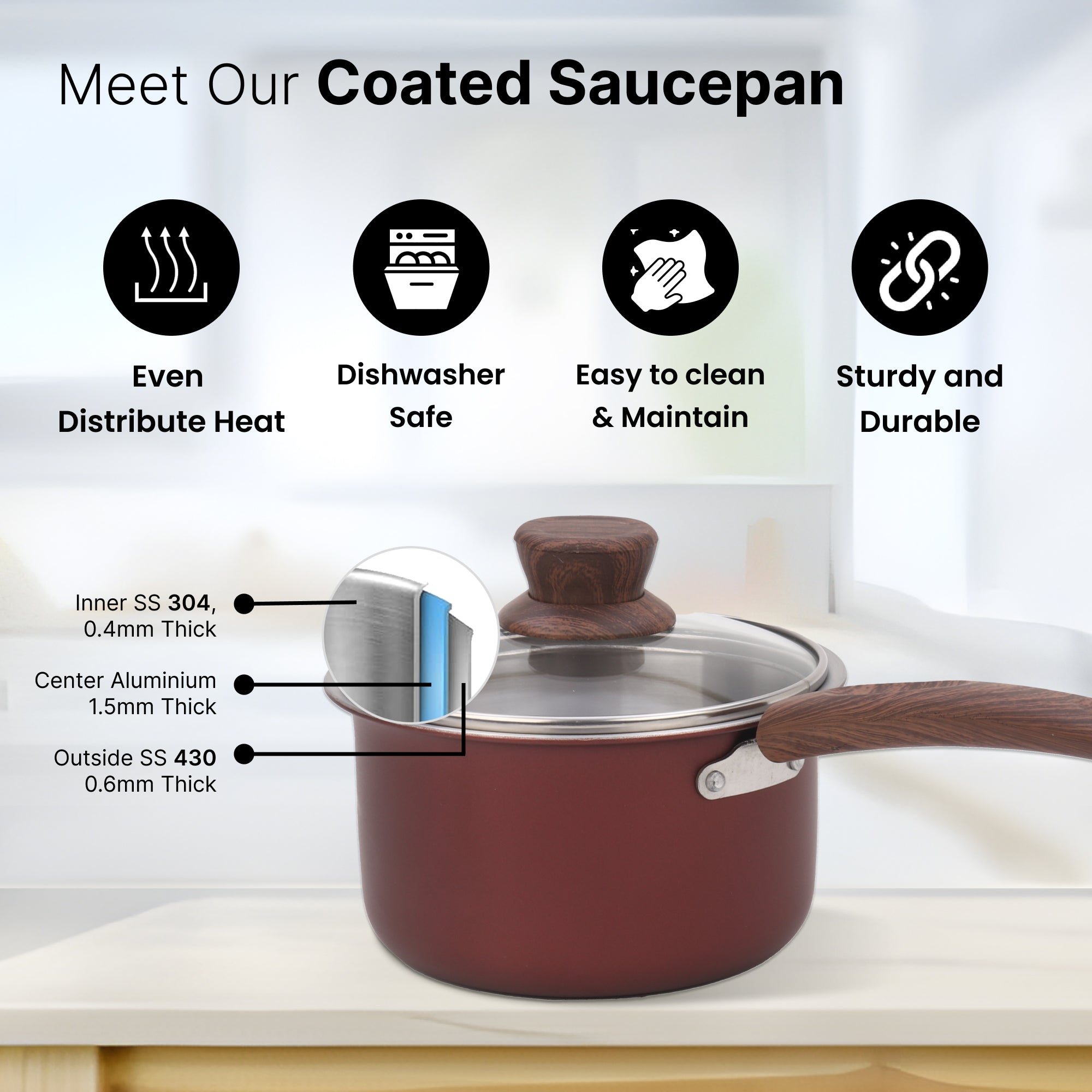 The Better Home stainless steel saucepan - stylish kitchen addition